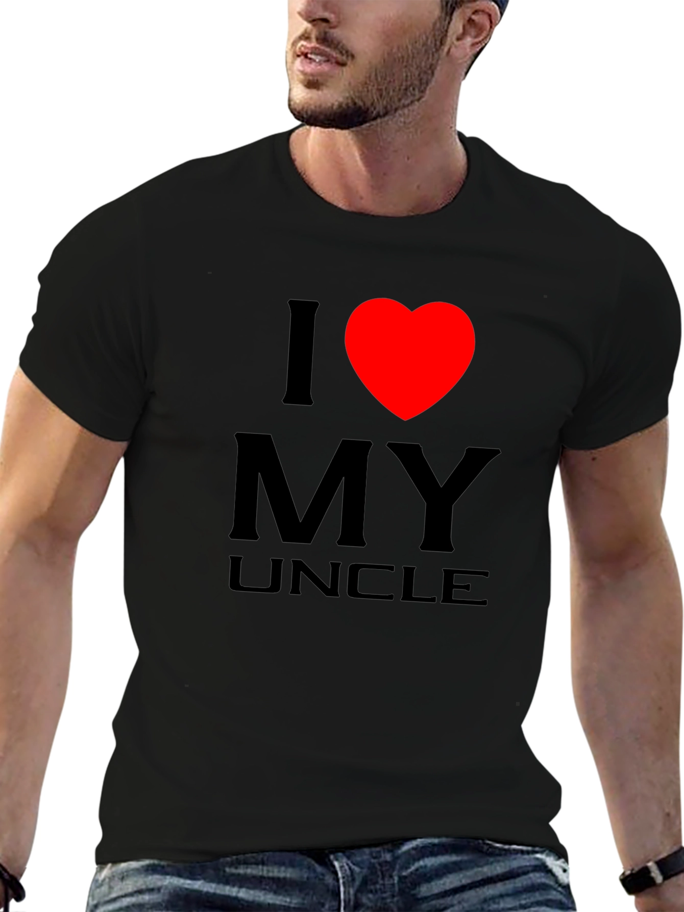 I Love My Uncle T-Shirt - Black Cotton Tee