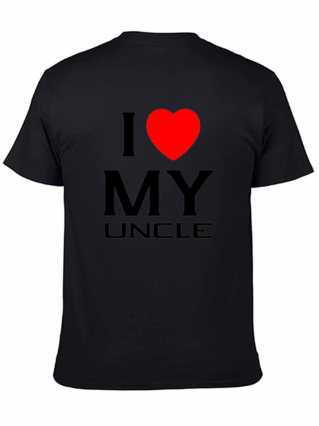 I Love My Uncle T-Shirt - Black Cotton Tee