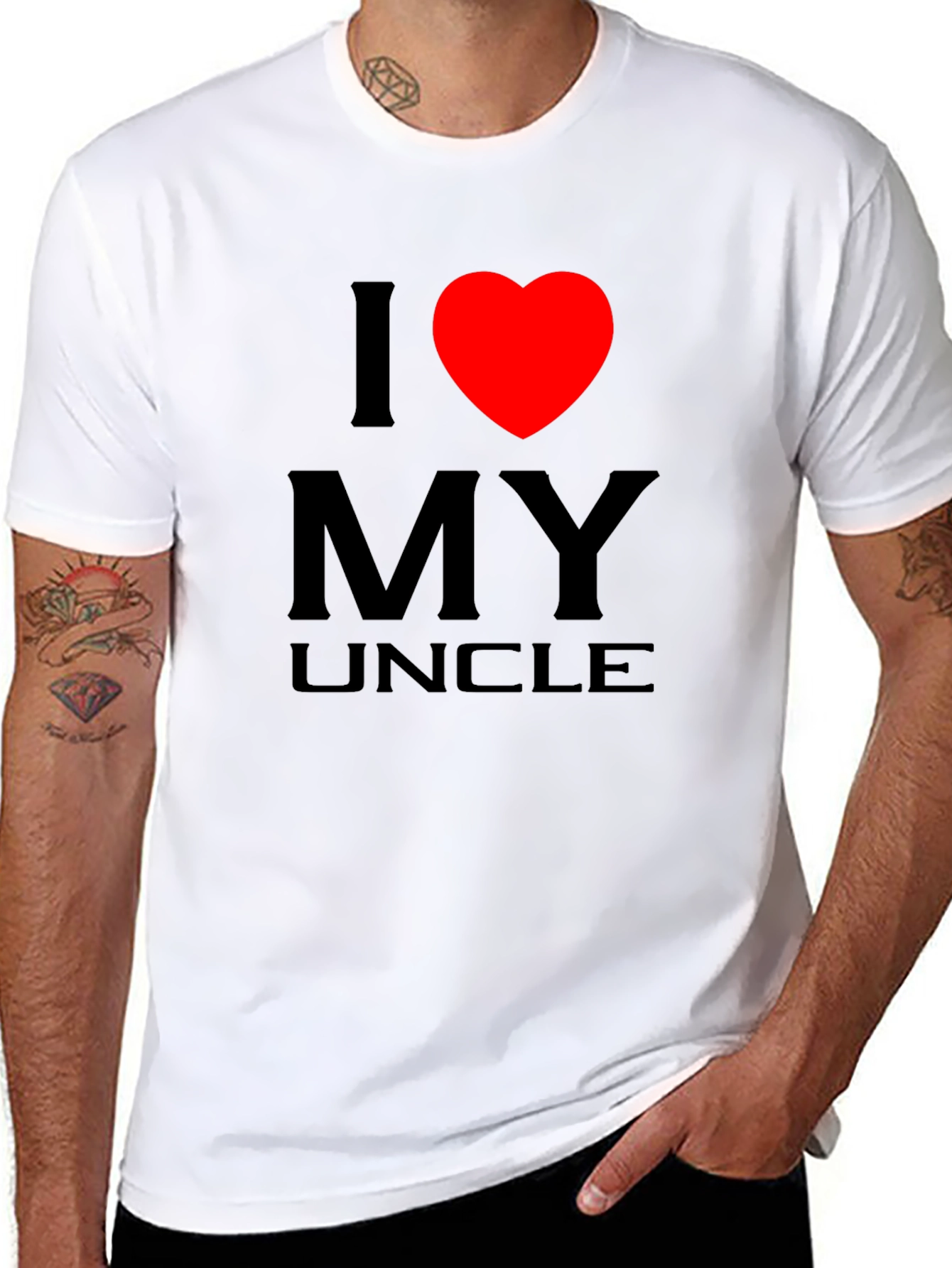I Love My Uncle T-Shirt - Black Cotton Tee
