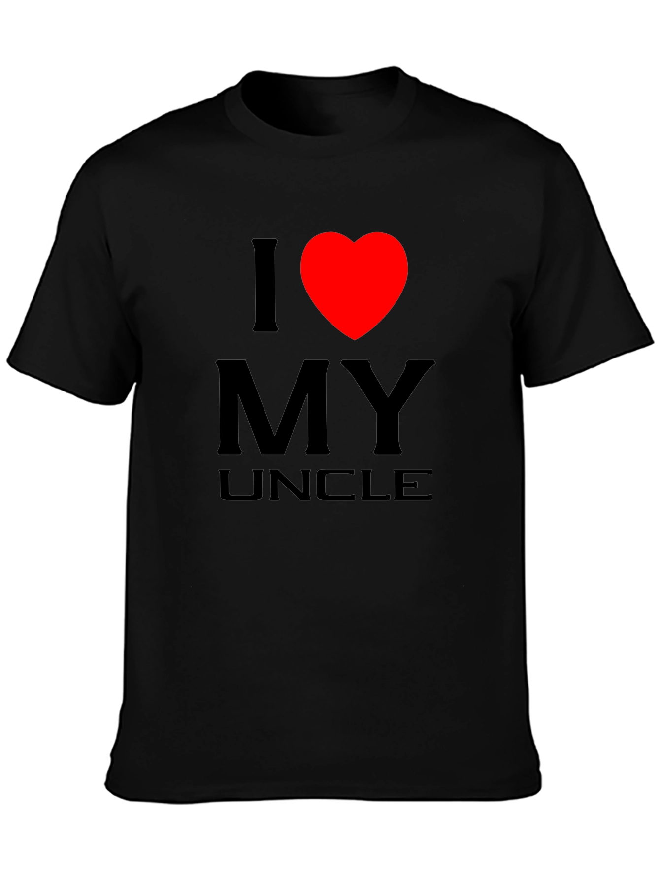 I Love My Uncle T-Shirt - Black Cotton Tee