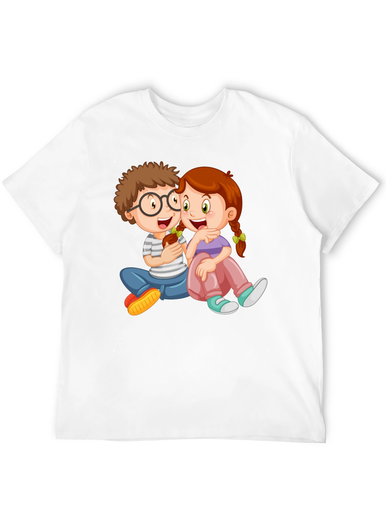 Cartoon Kids Graphic Black Tee