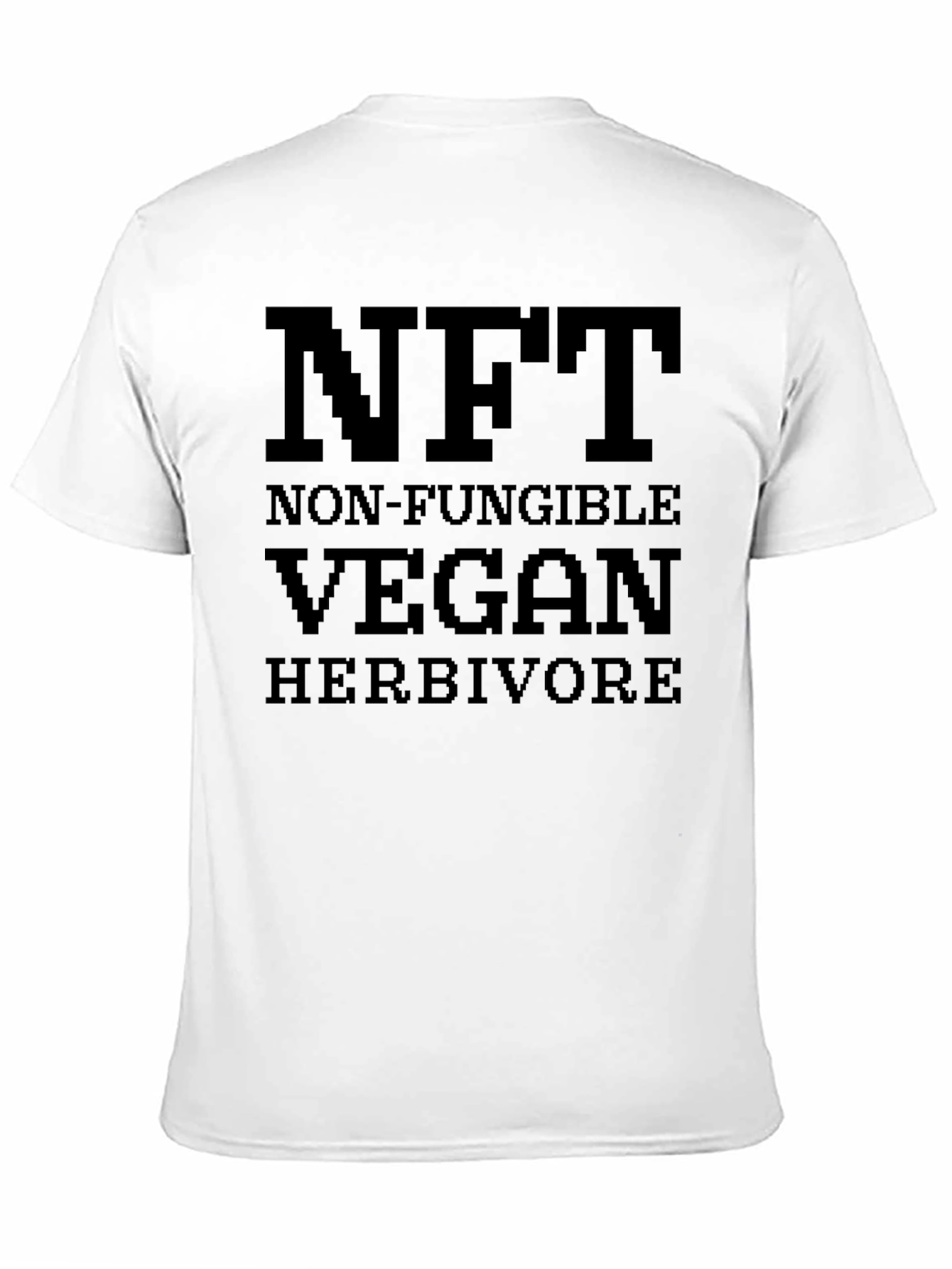 NFT Vegan Herbivore Pixel Art Black T-Shirt
