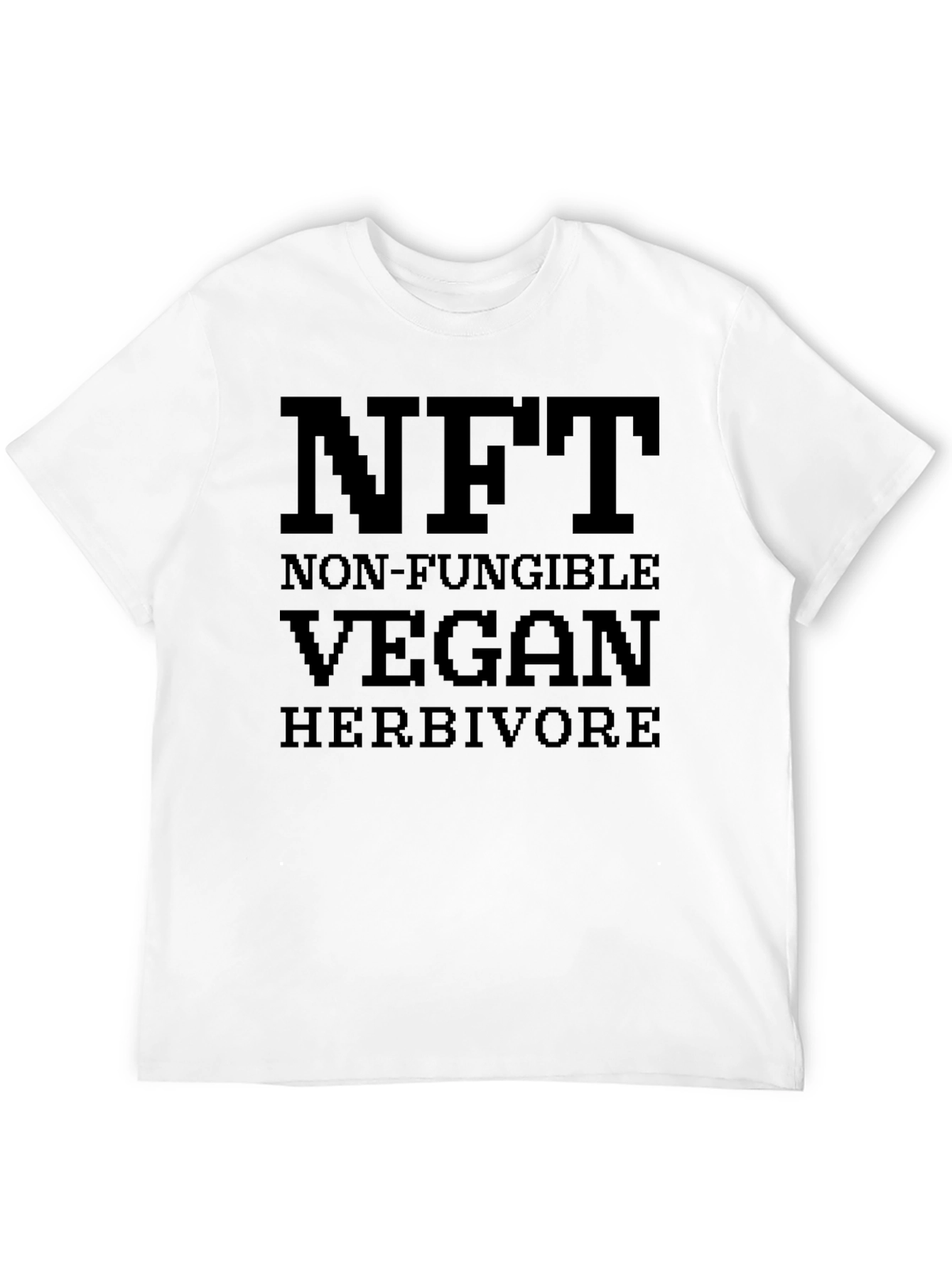 NFT Vegan Herbivore Pixel Art Black T-Shirt