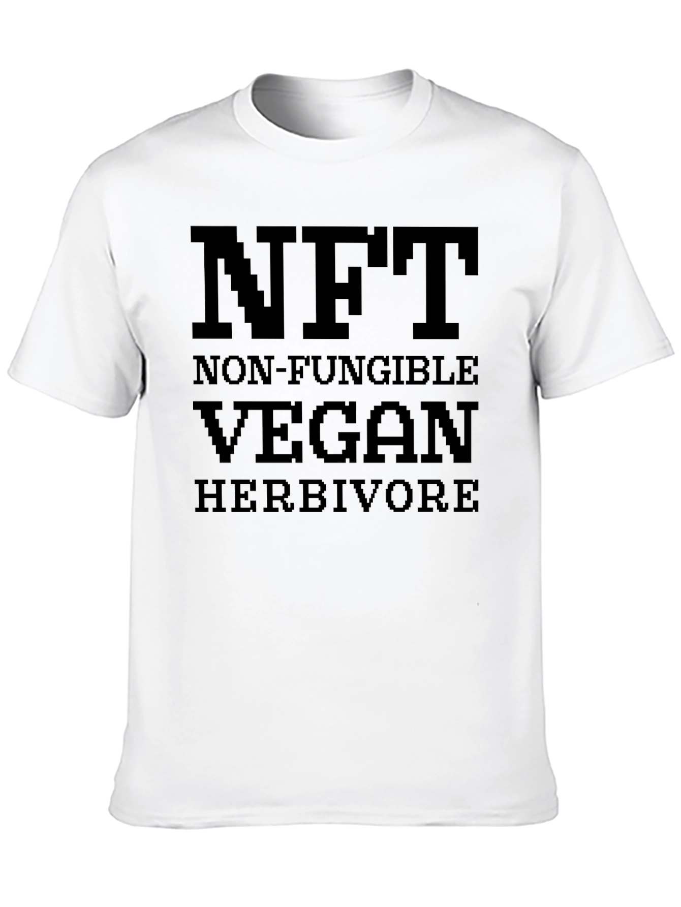 NFT Vegan Herbivore Pixel Art Black T-Shirt