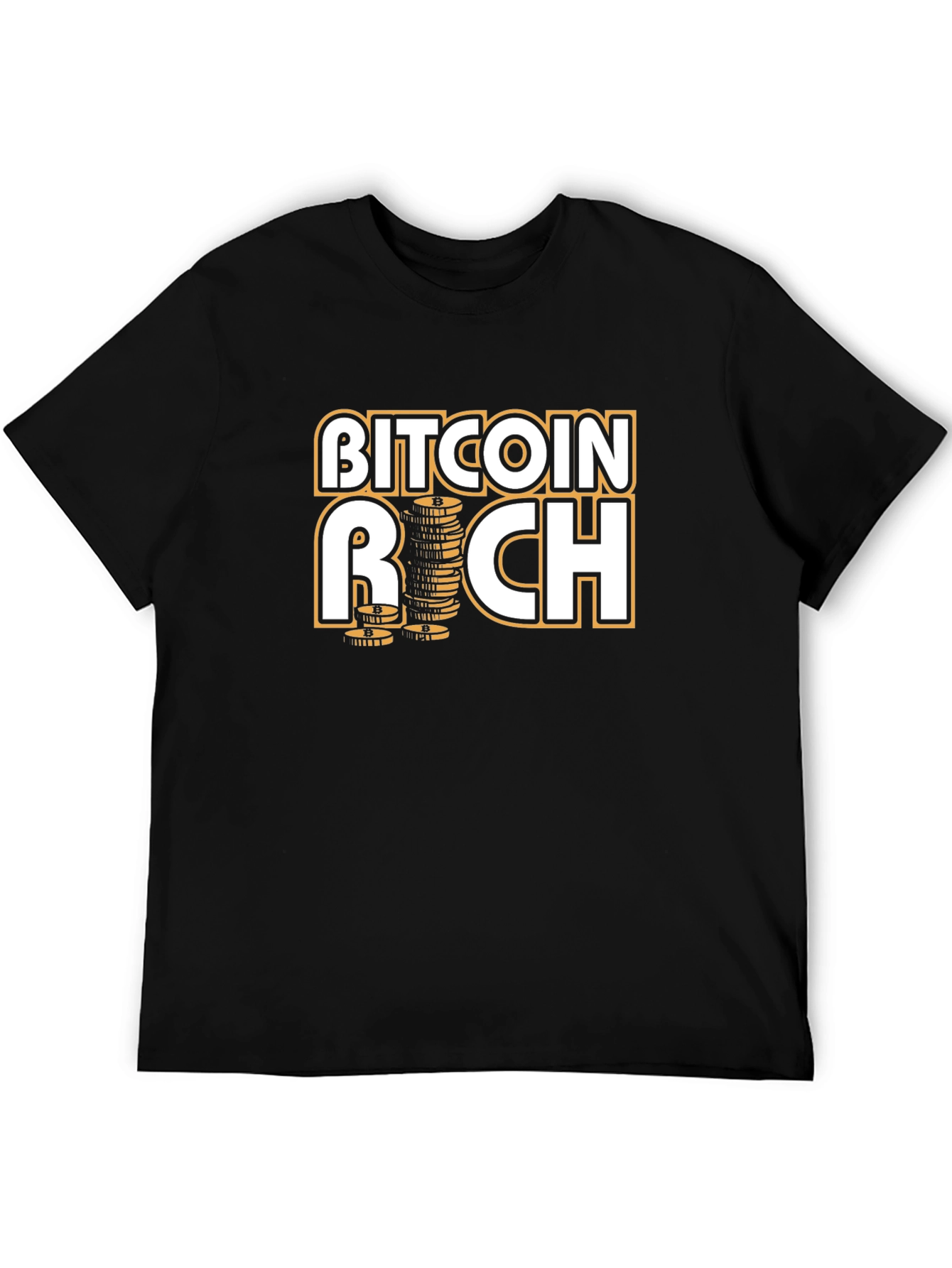 Bitcoin Rich Black T-Shirt - Crypto Investor Style