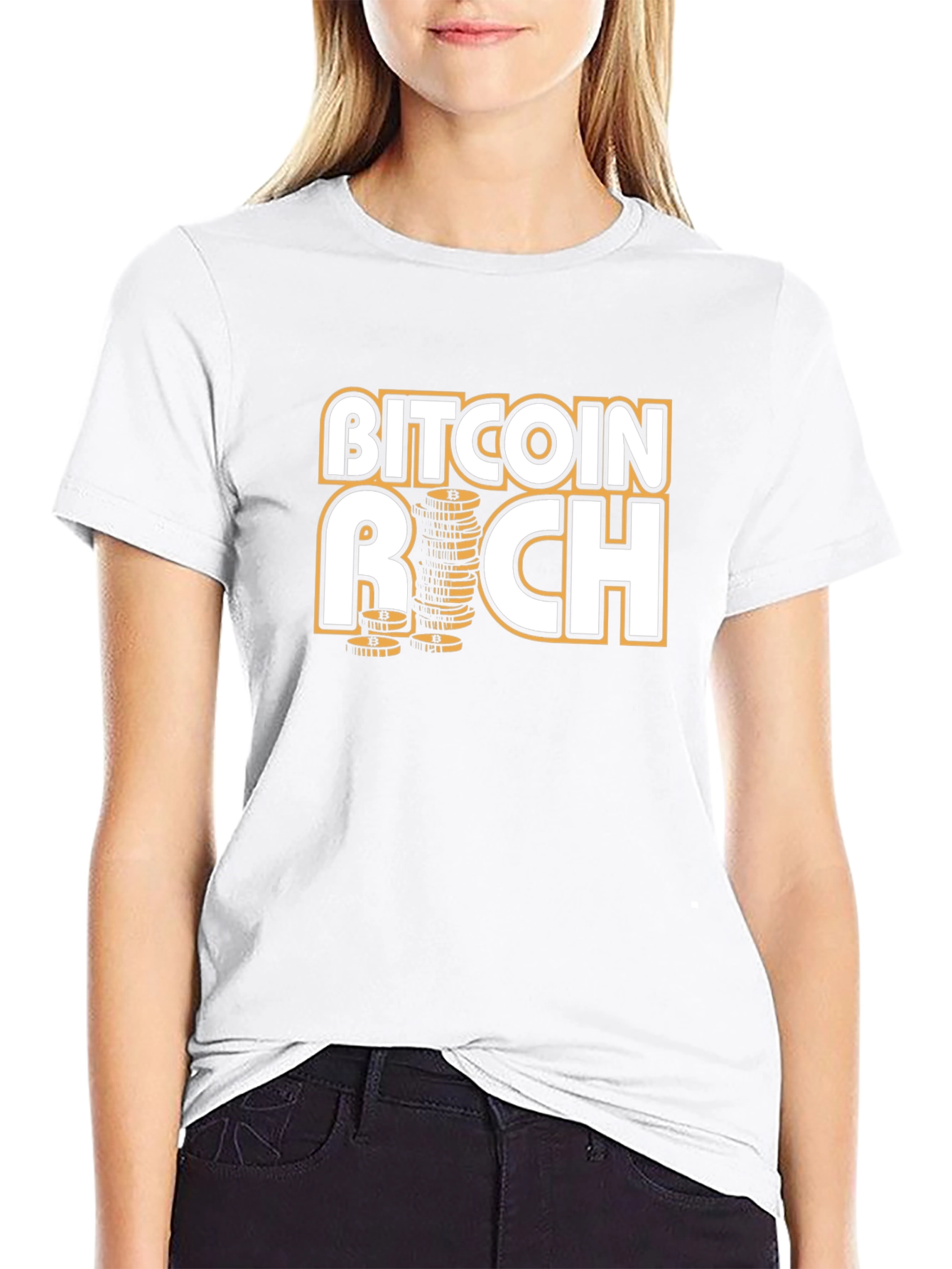 Bitcoin Rich Black T-Shirt - Crypto Investor Style