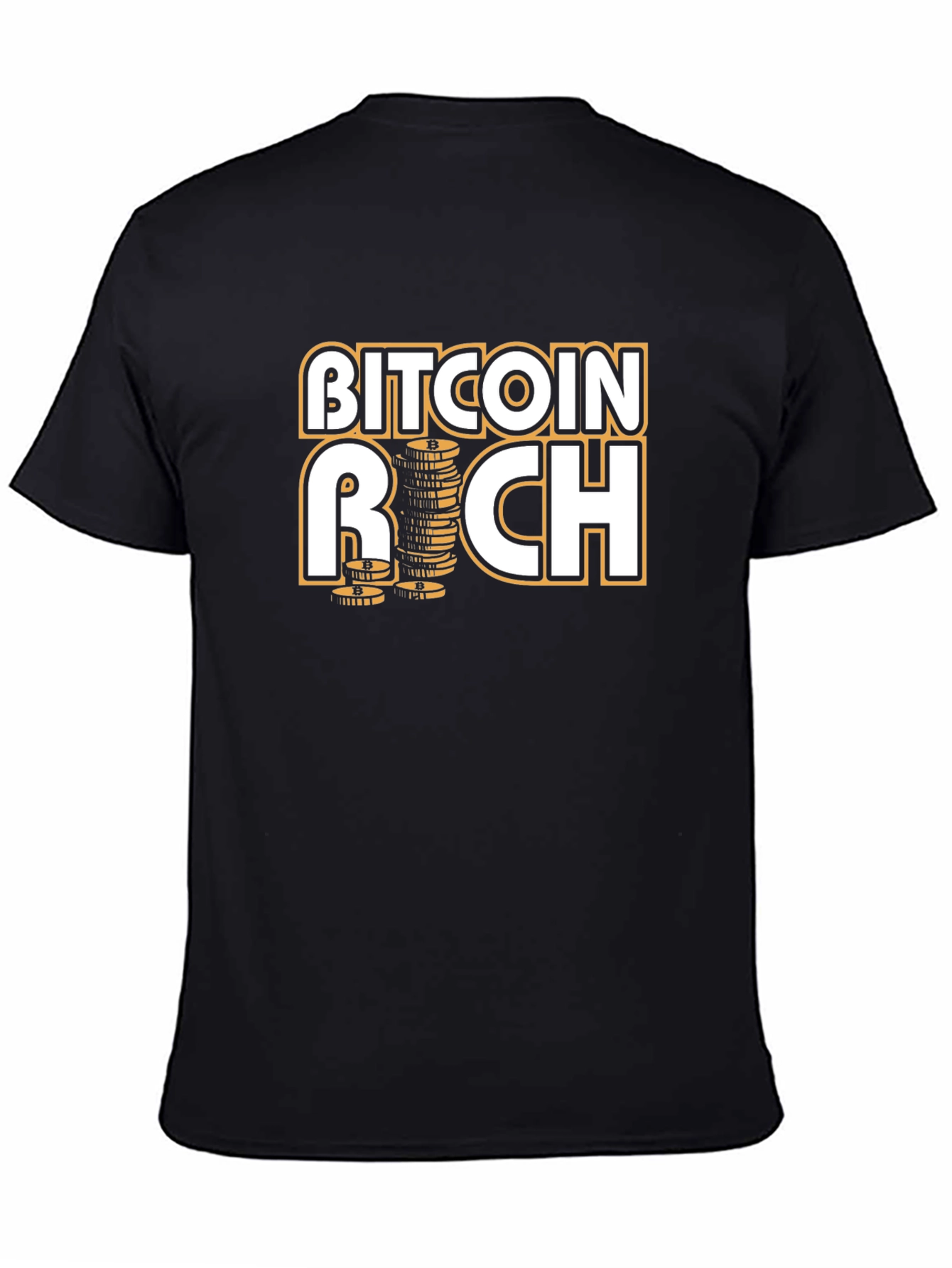 Bitcoin Rich Black T-Shirt - Crypto Investor Style