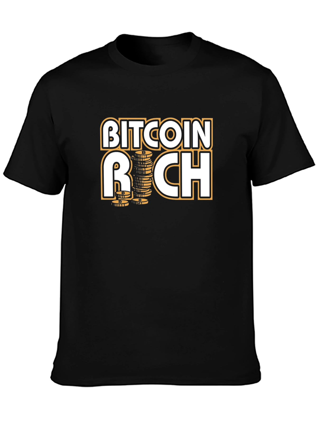 Bitcoin Rich Black T-Shirt - Crypto Investor Style