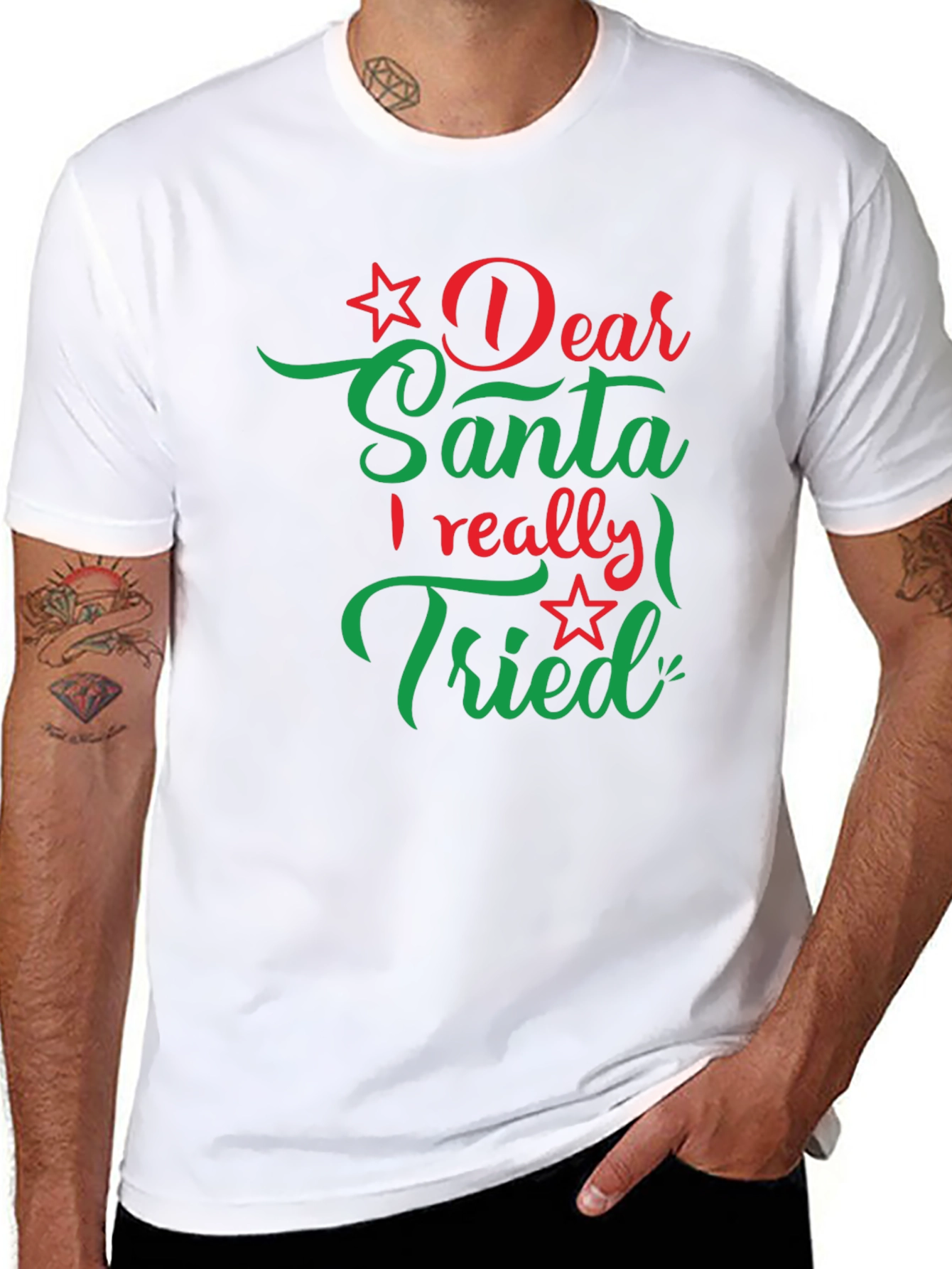 Dear Santa I Really Tried Christmas T-Shirt