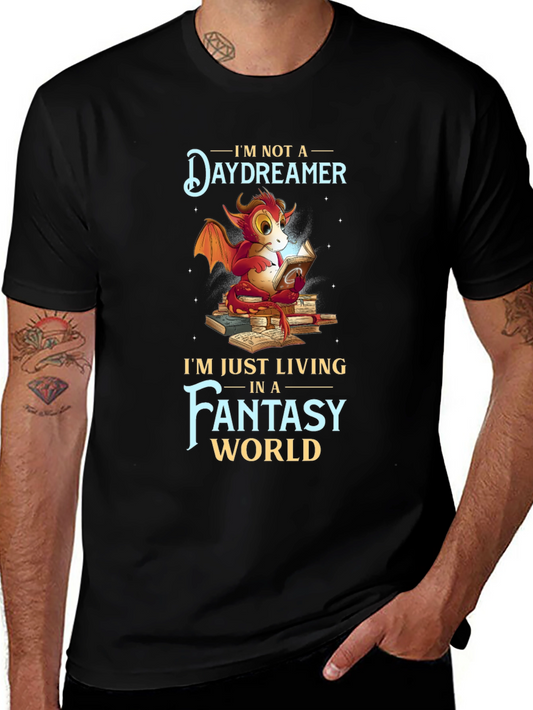 Fantasy Dragon Reader Graphic T-Shirt