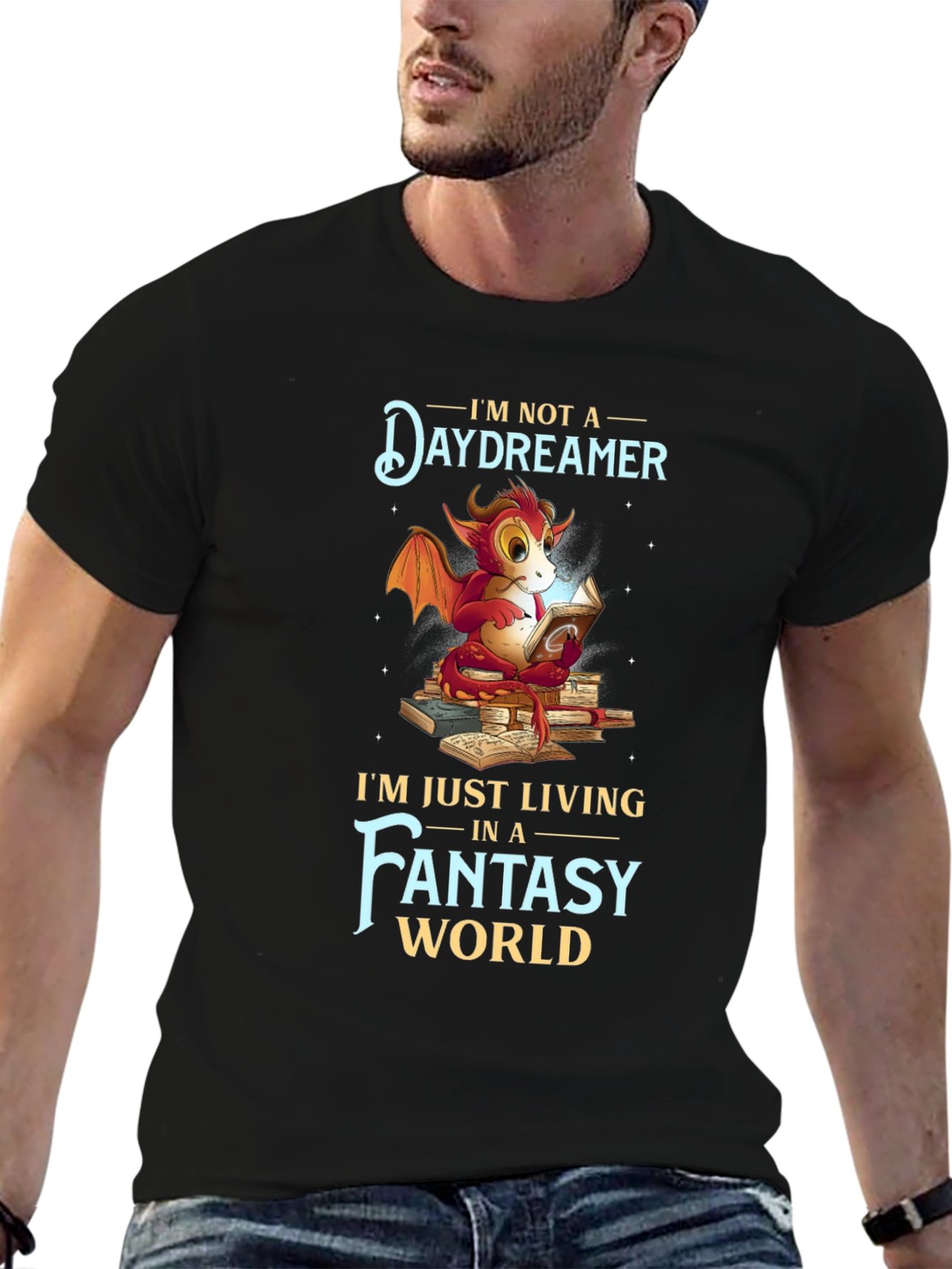 Fantasy Dragon Reader Graphic T-Shirt