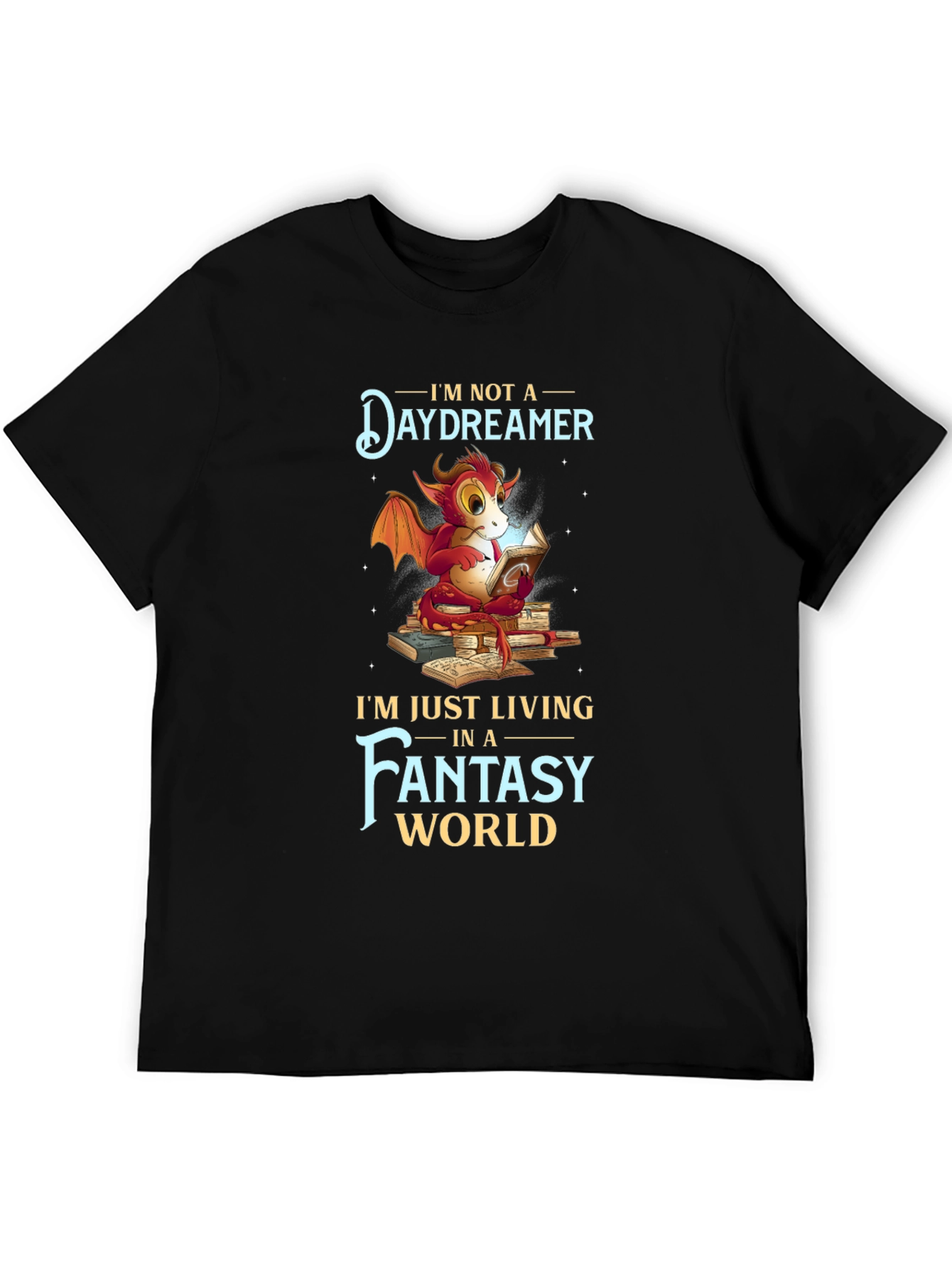 Fantasy Dragon Reader Graphic T-Shirt