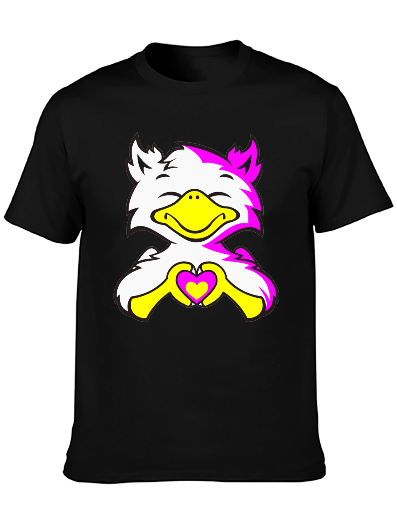 Cute Cartoon Bird with Heart Graphic Tee