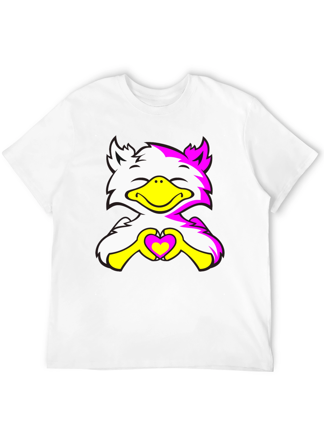 Cute Cartoon Bird with Heart Graphic Tee