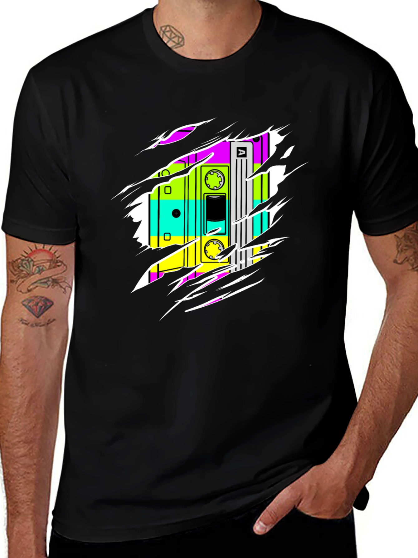 Retro Cassette Tape Graphic Tee - 80s Style