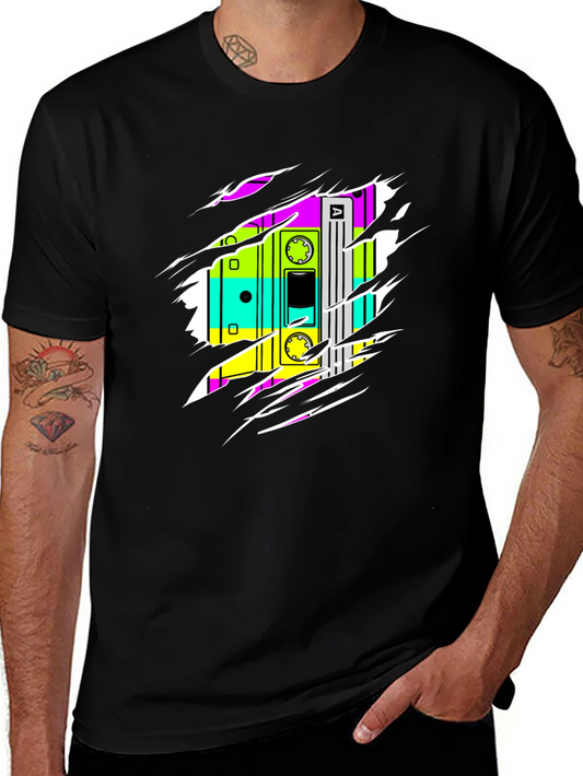 Retro Cassette Tape Graphic Tee - 80s Style