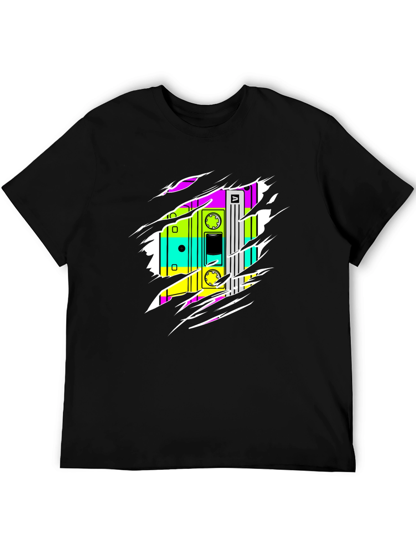 Retro Cassette Tape Graphic Tee - 80s Style