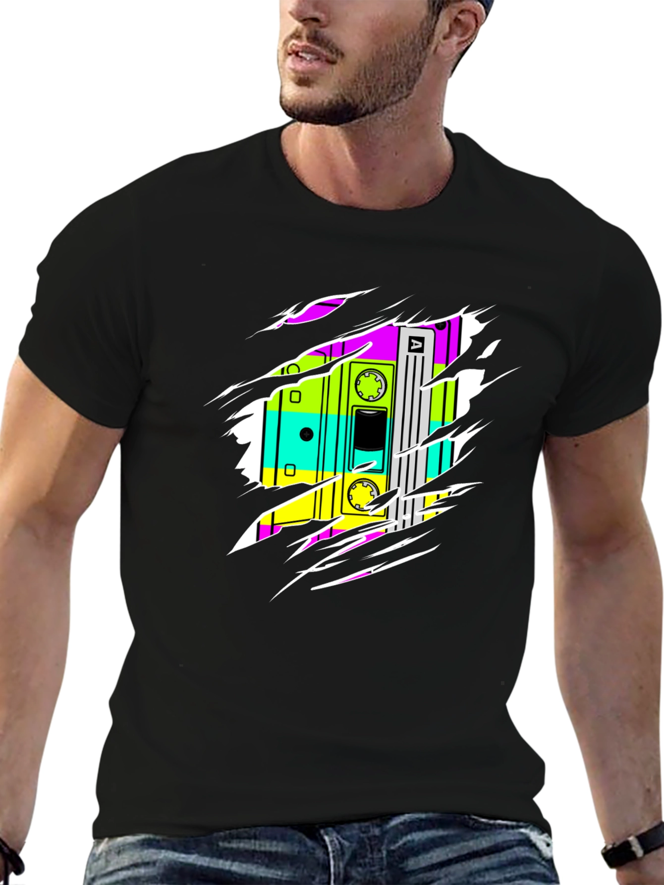 Retro Cassette Tape Graphic Tee - 80s Style
