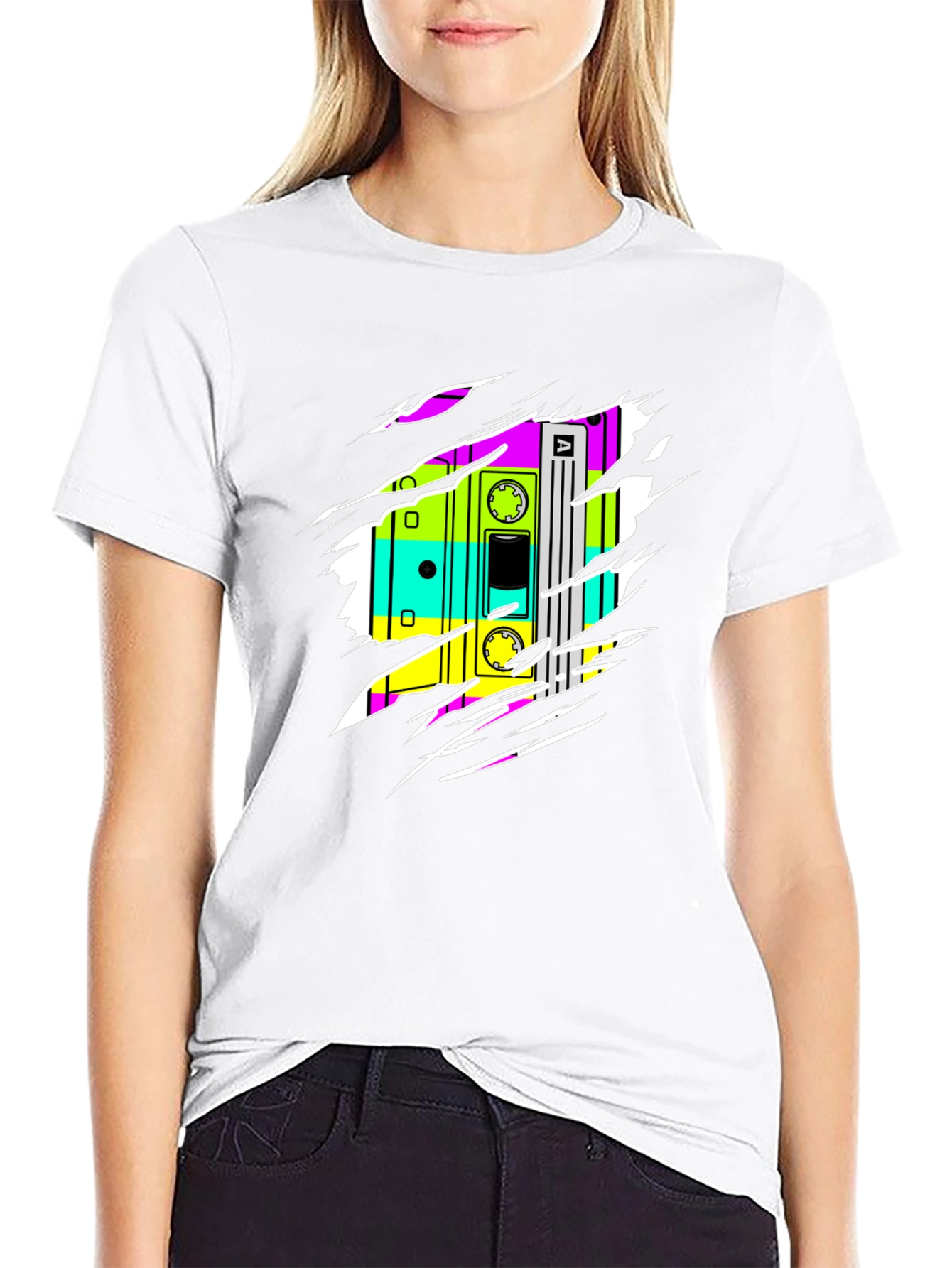 Retro Cassette Tape Graphic Tee - 80s Style