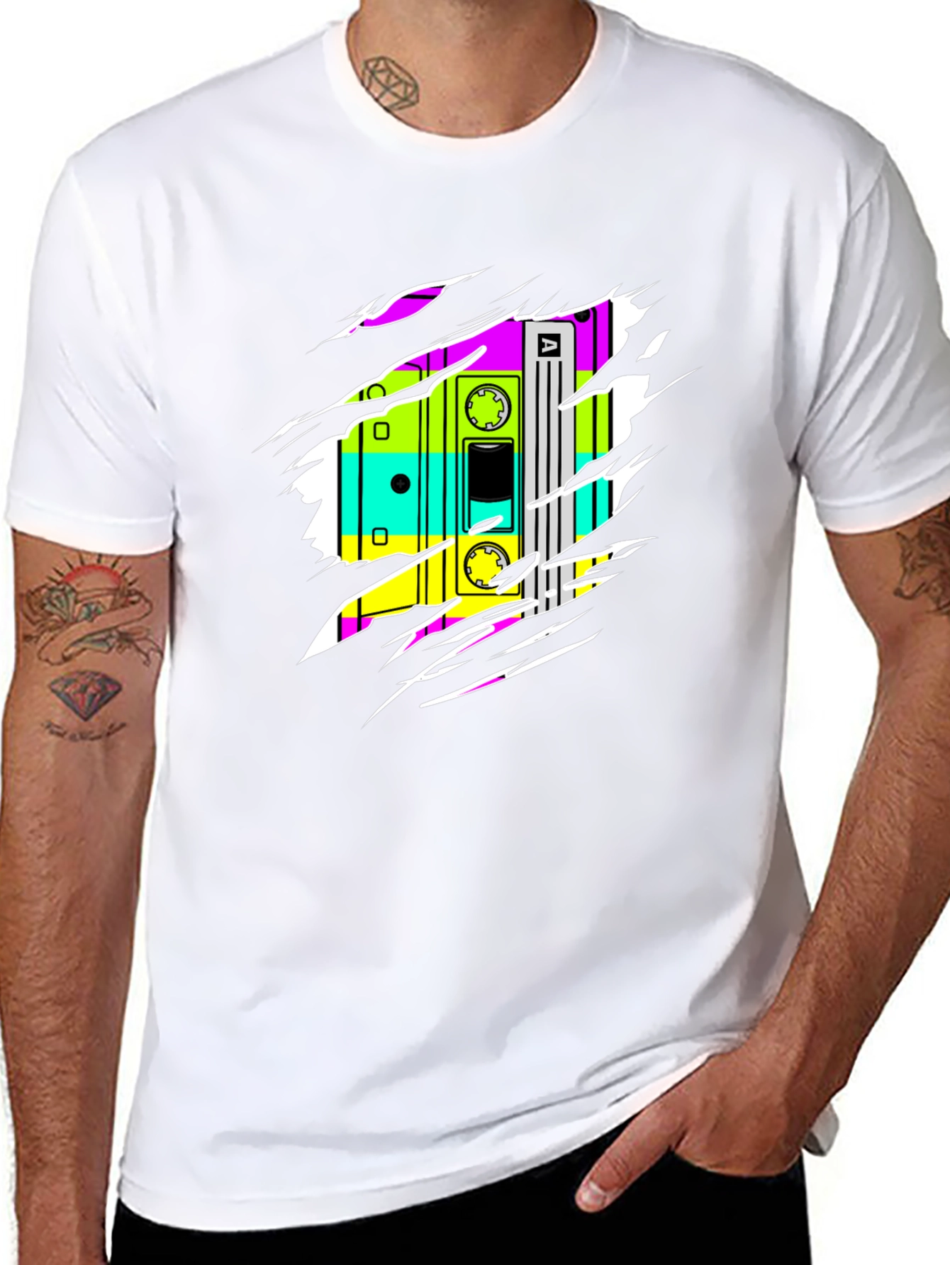 Retro Cassette Tape Graphic Tee - 80s Style