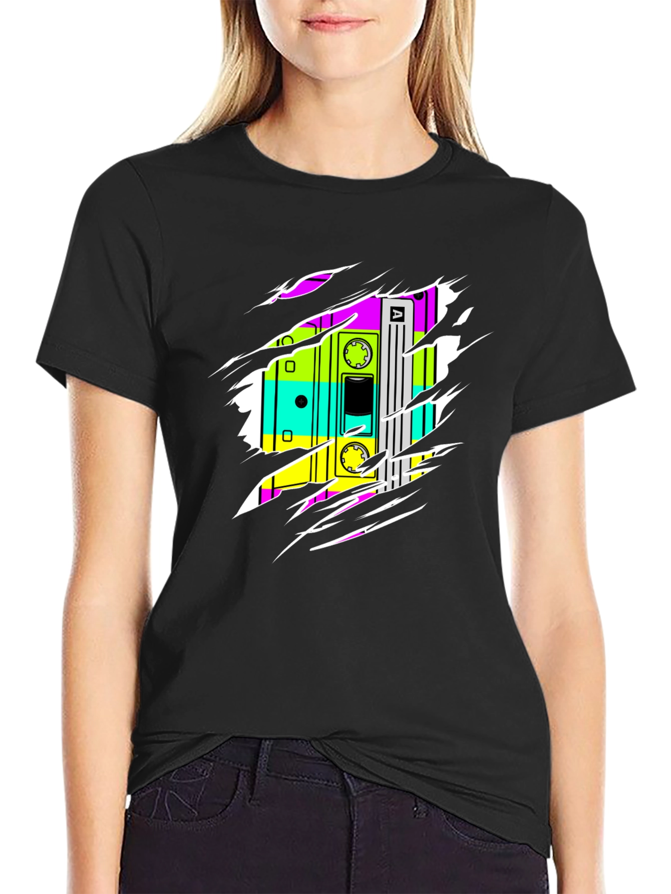 Retro Cassette Tape Graphic Tee - 80s Style