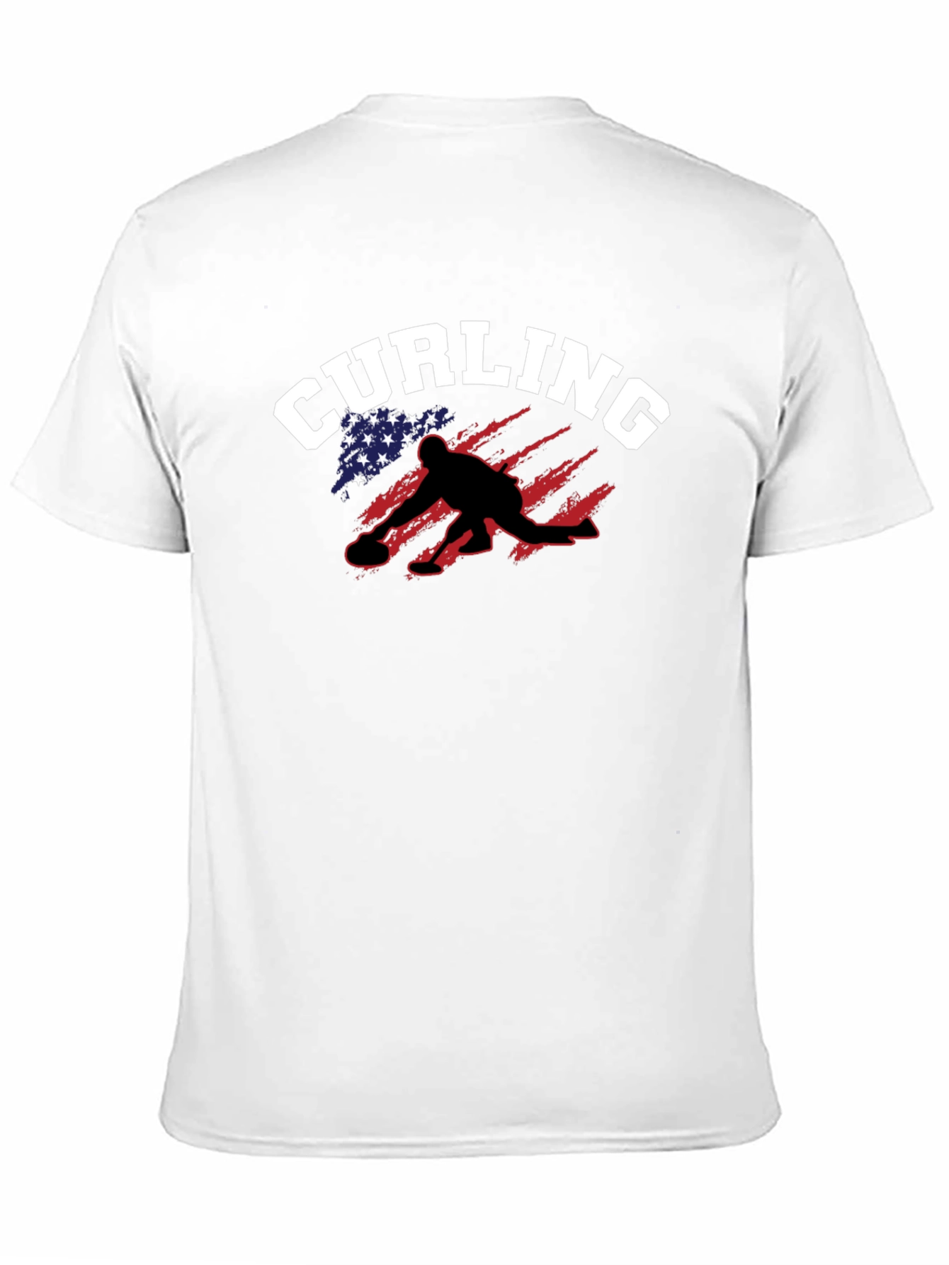 Curling USA Flag Graphic Tee