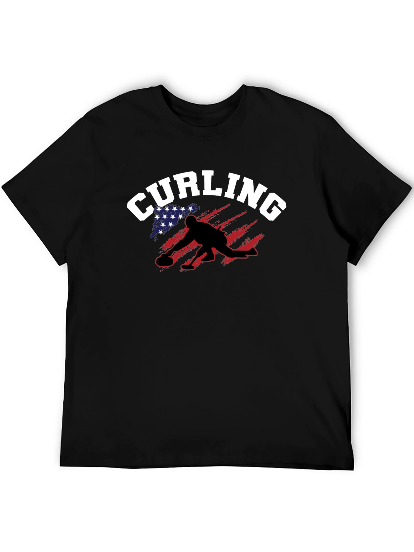 Curling USA Flag Graphic Tee