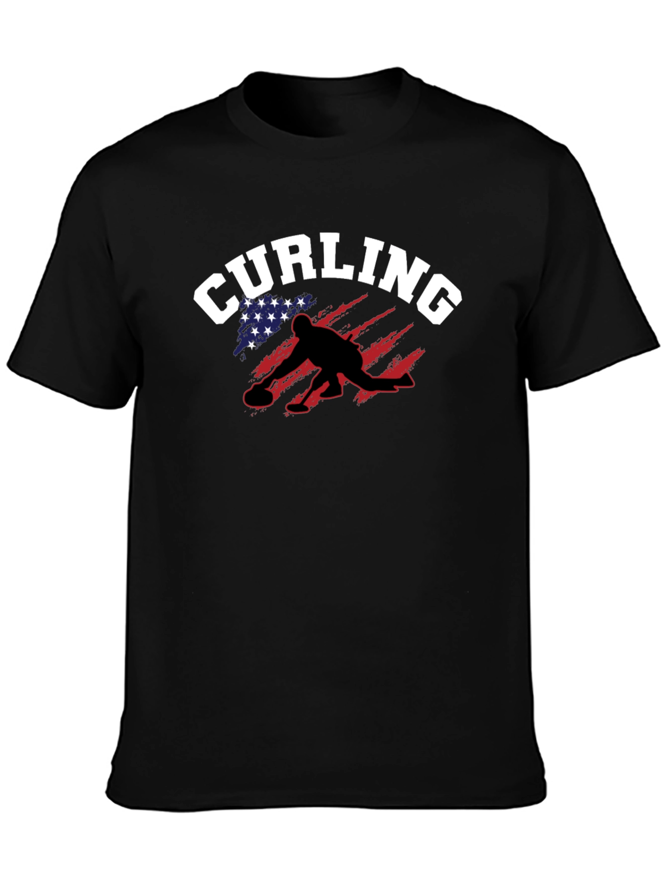 Curling USA Flag Graphic Tee