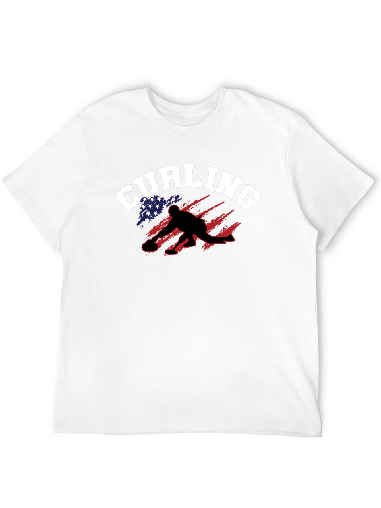 Curling USA Flag Graphic Tee