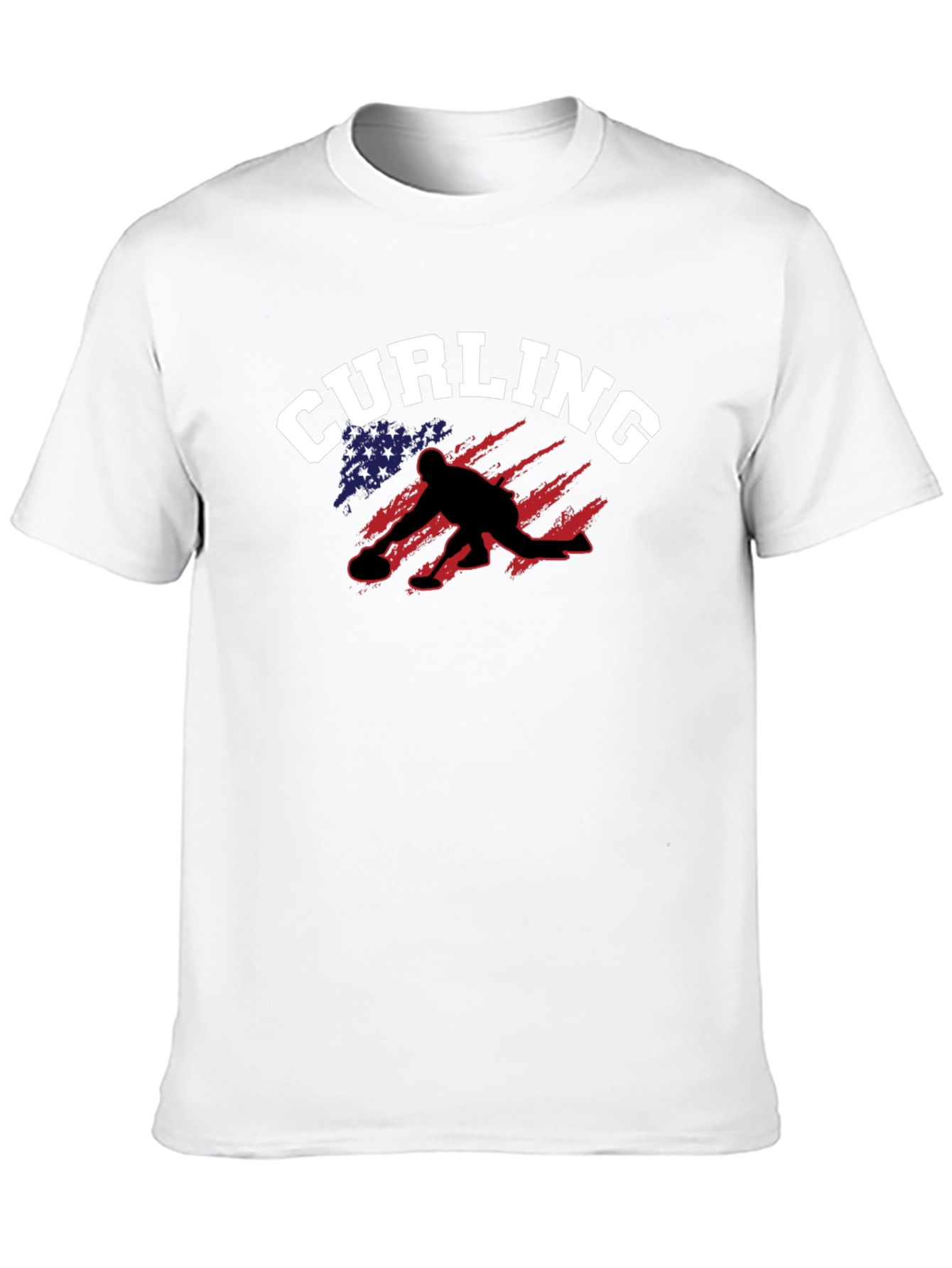 Curling USA Flag Graphic Tee