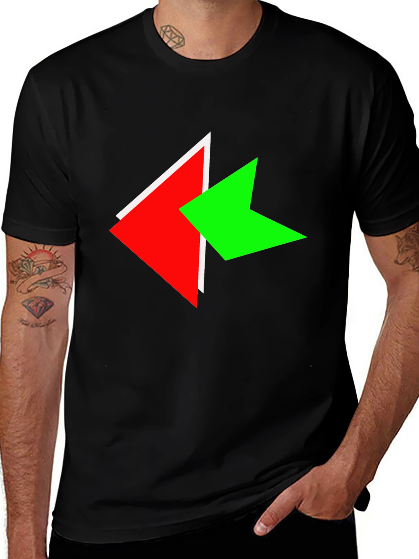 Modern Arrow Graphic Black T-Shirt