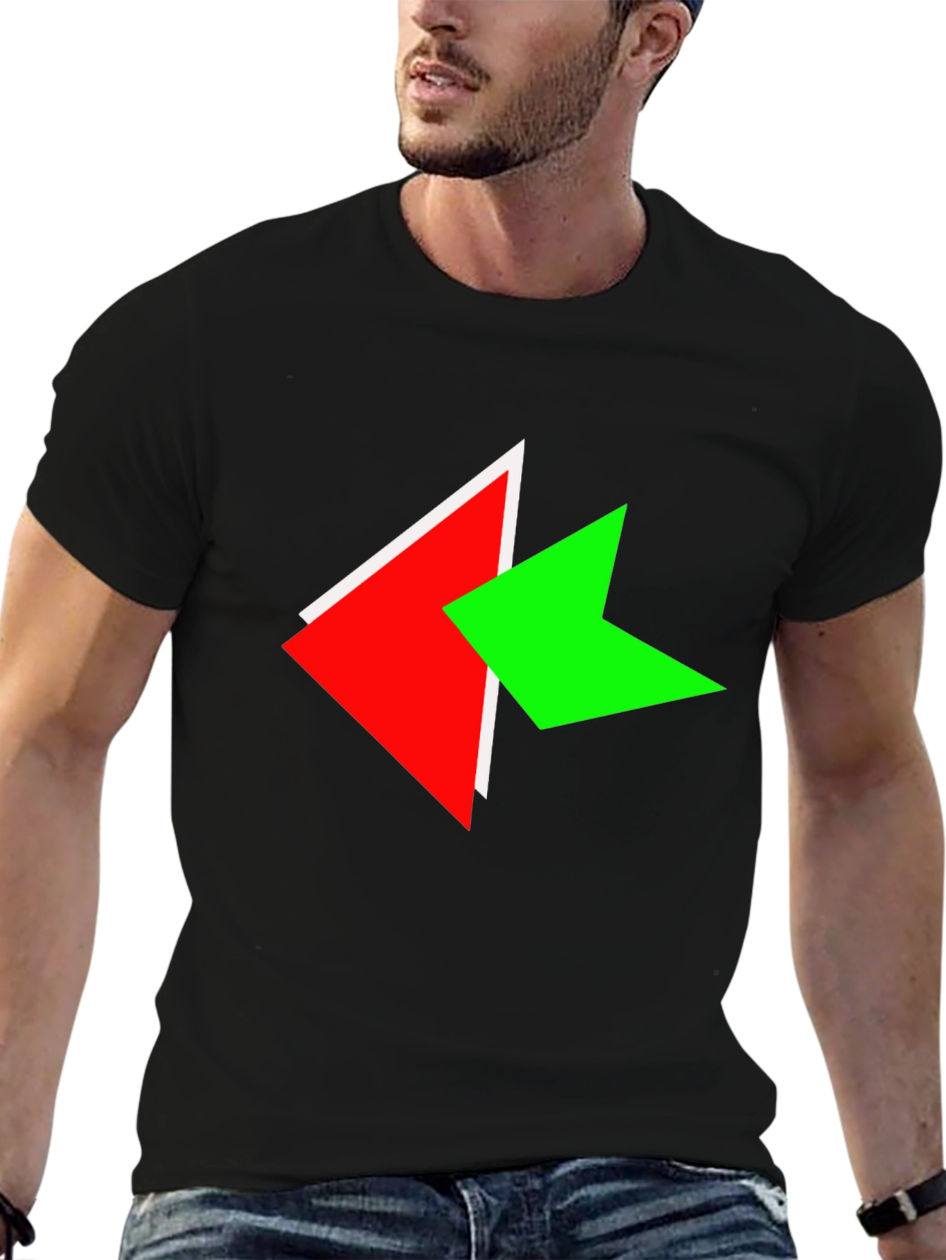 Modern Arrow Graphic Black T-Shirt