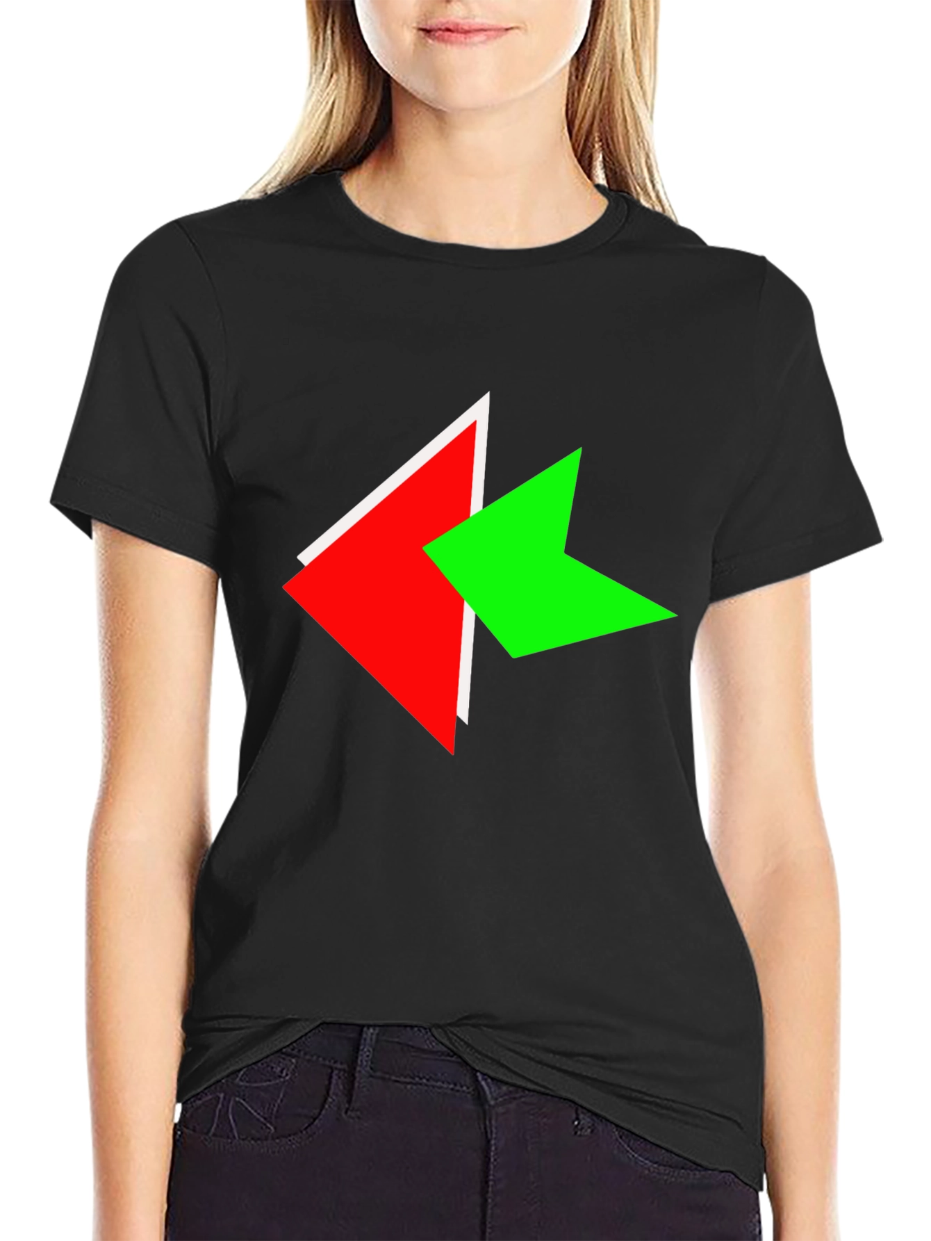 Modern Arrow Graphic Black T-Shirt