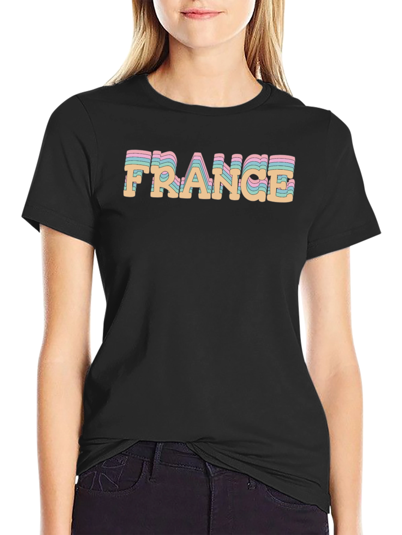 Retro France Graphic Tee - Unisex Black T-Shirt
