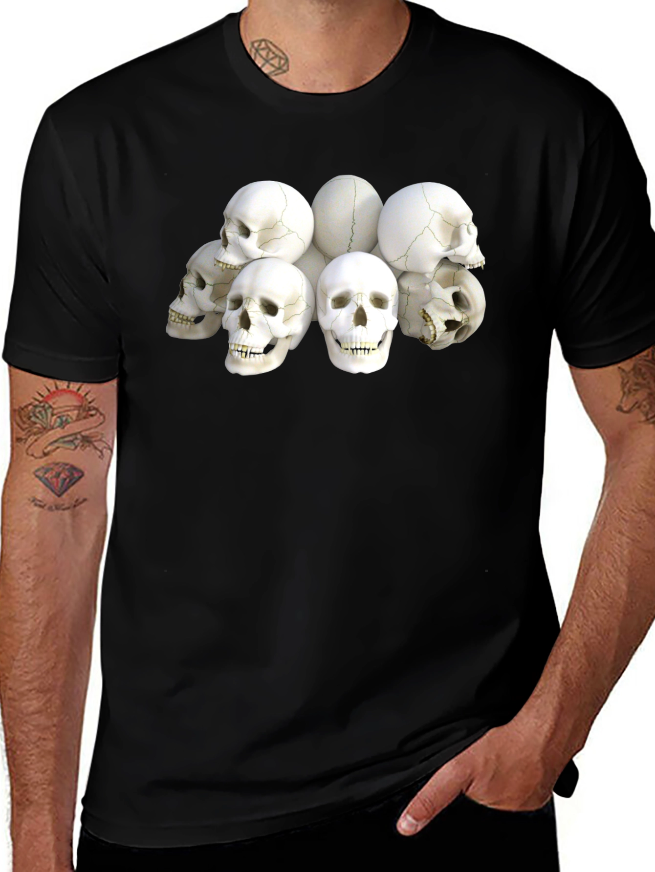 Skull Pile Graphic T-Shirt