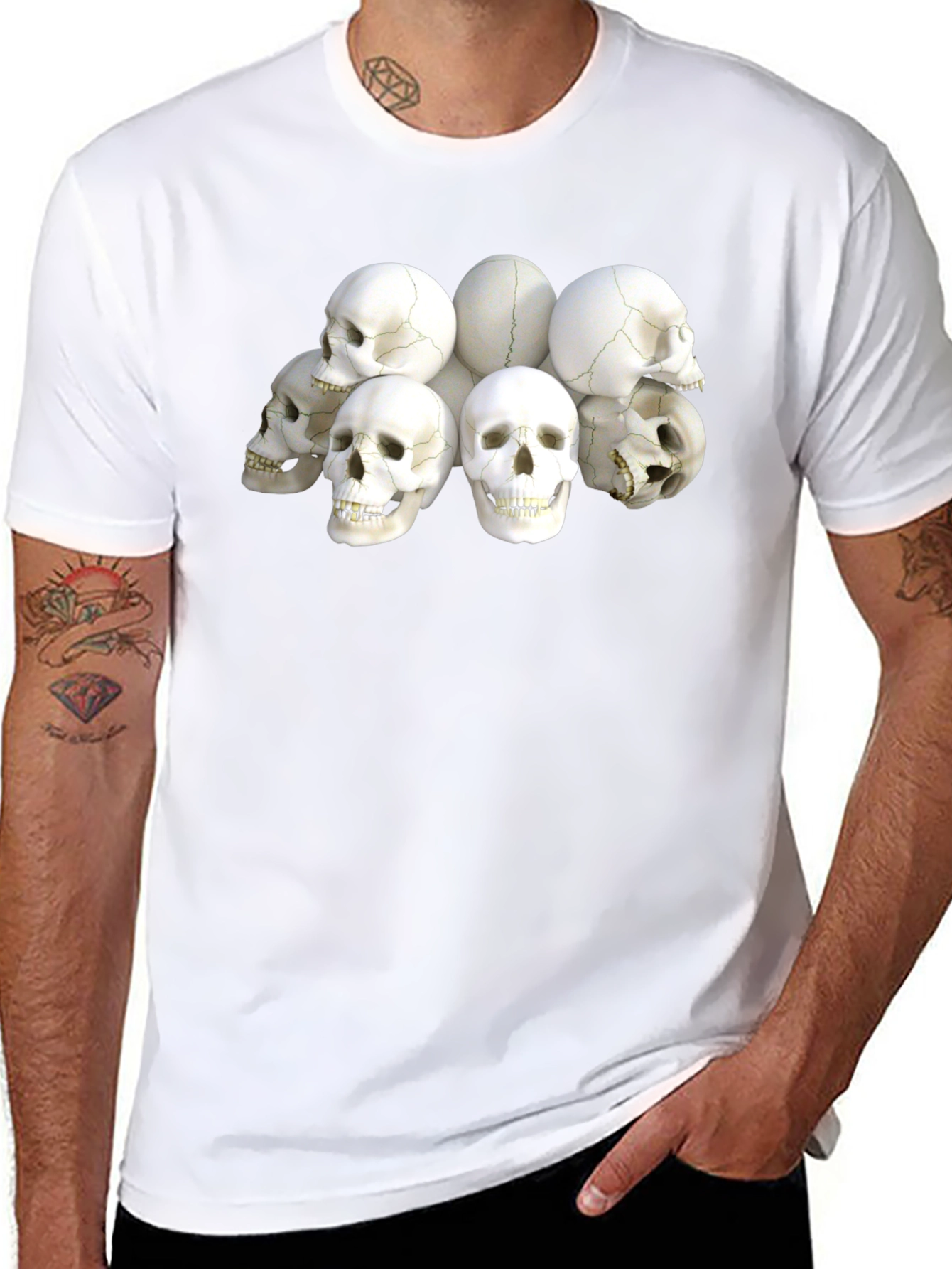 Skull Pile Graphic T-Shirt