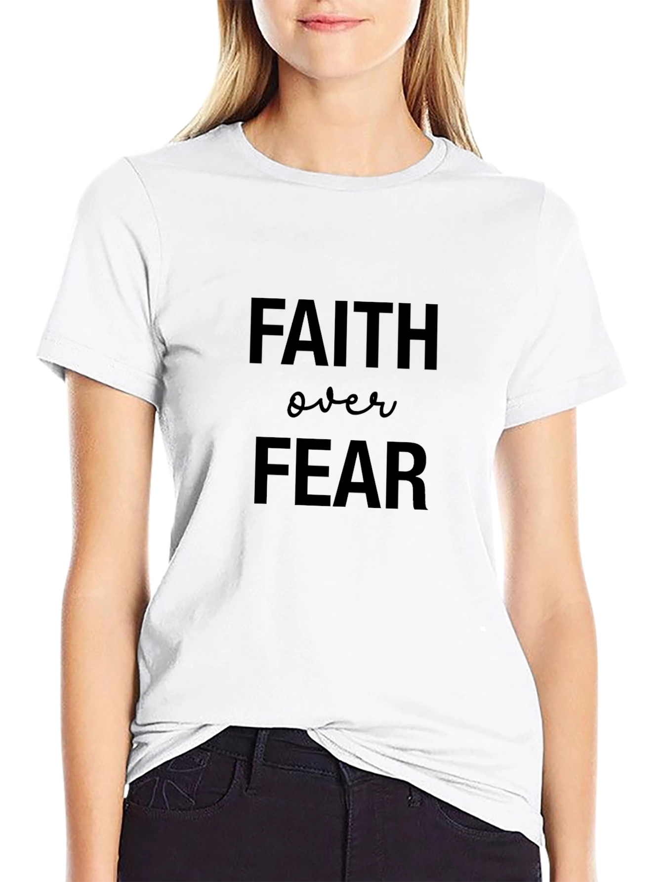 Faith Over Fear Graphic Black T-Shirt