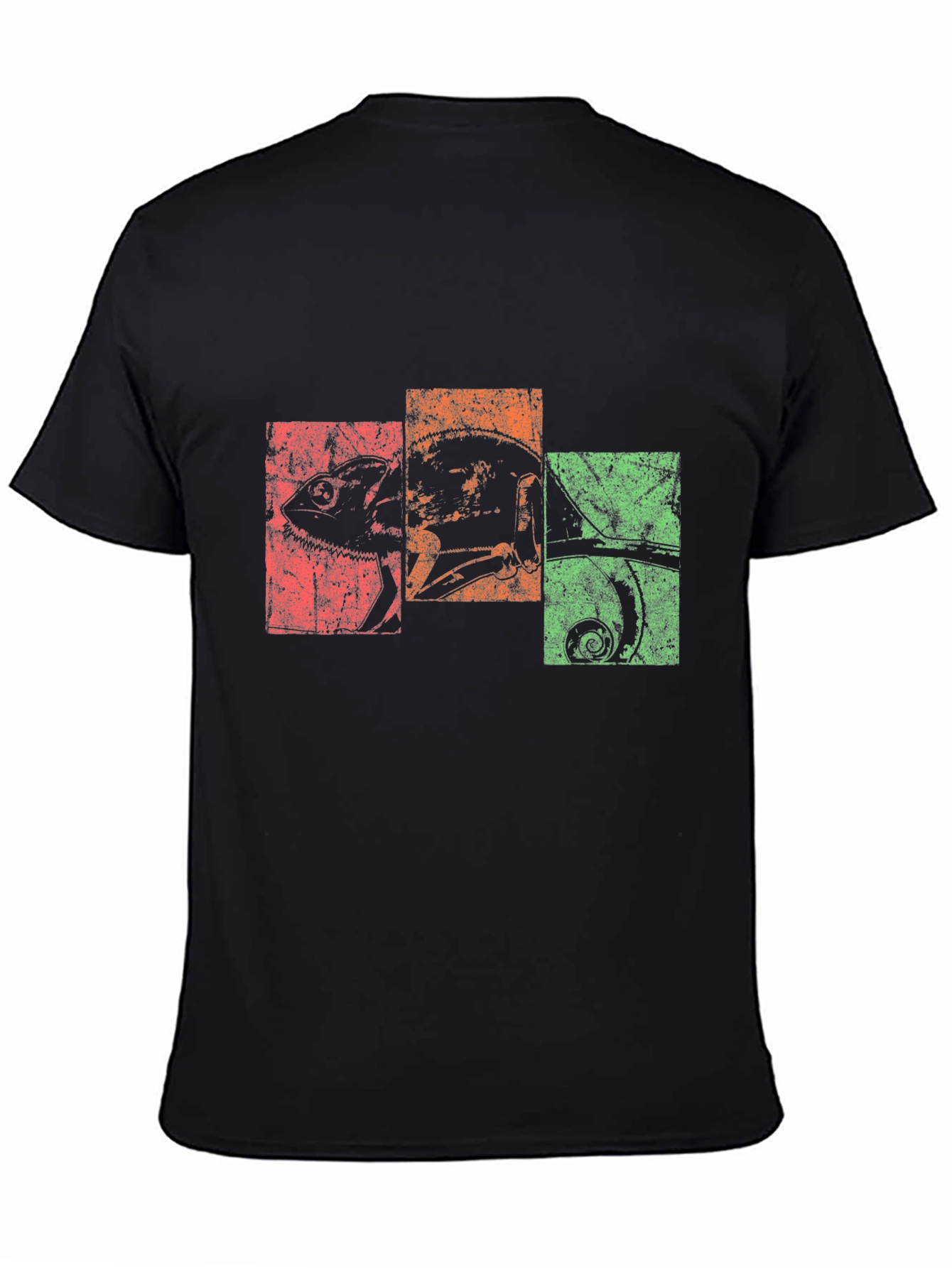 Retro Chameleon Graphic Tee - Black