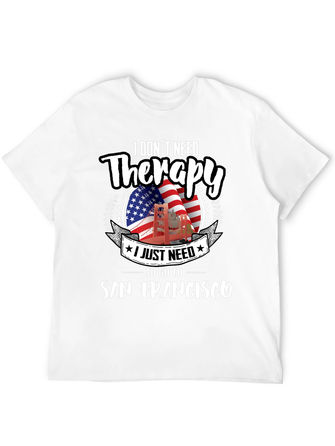 San Francisco Therapy Graphic Tee - Black Cotton T-Shirt