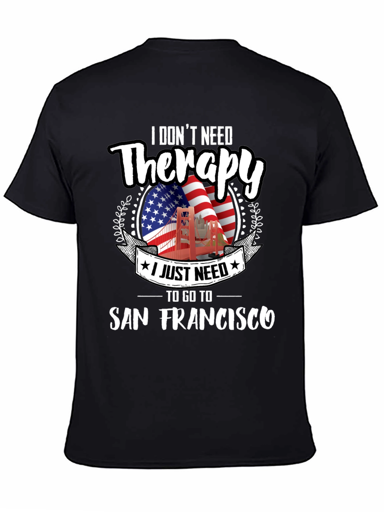 San Francisco Therapy Graphic Tee - Black Cotton T-Shirt