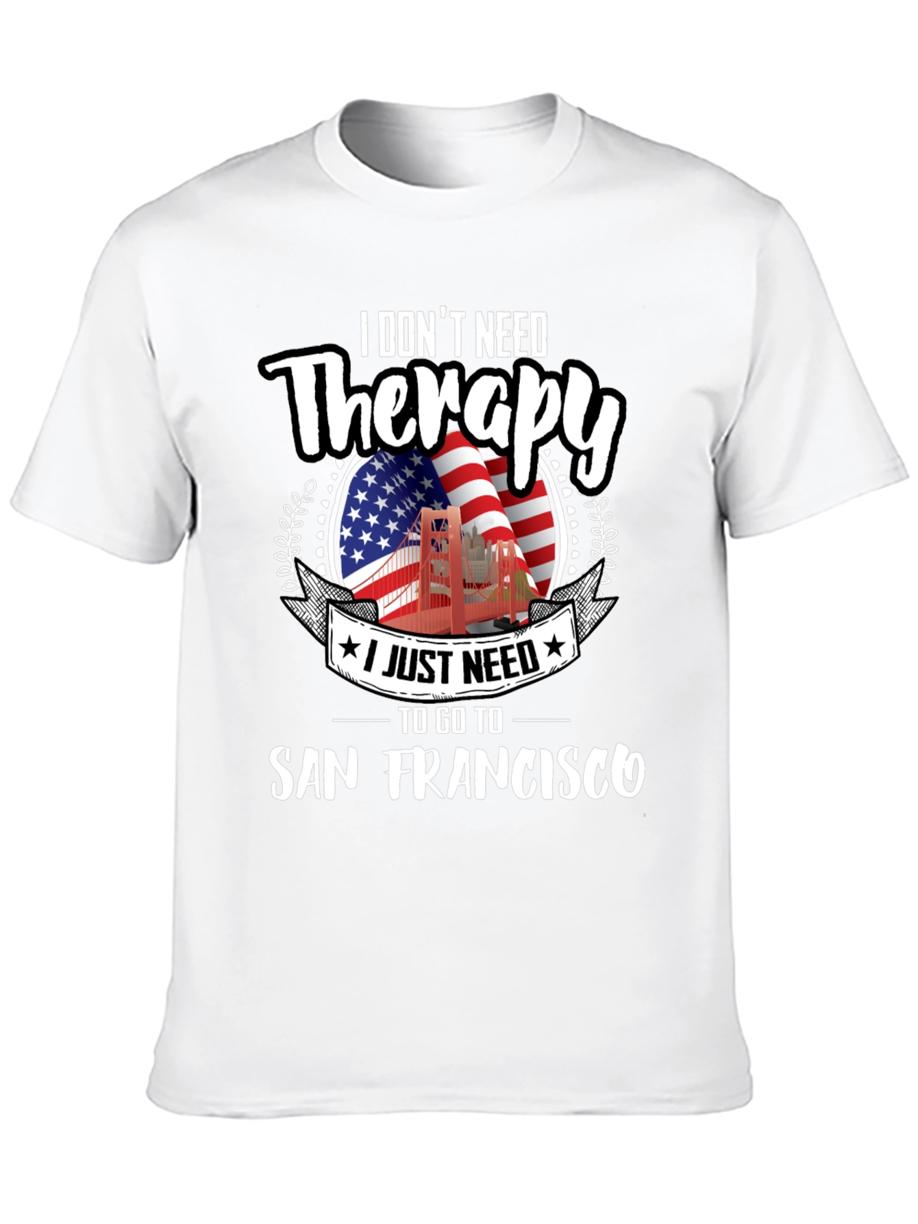 San Francisco Therapy Graphic Tee - Black Cotton T-Shirt