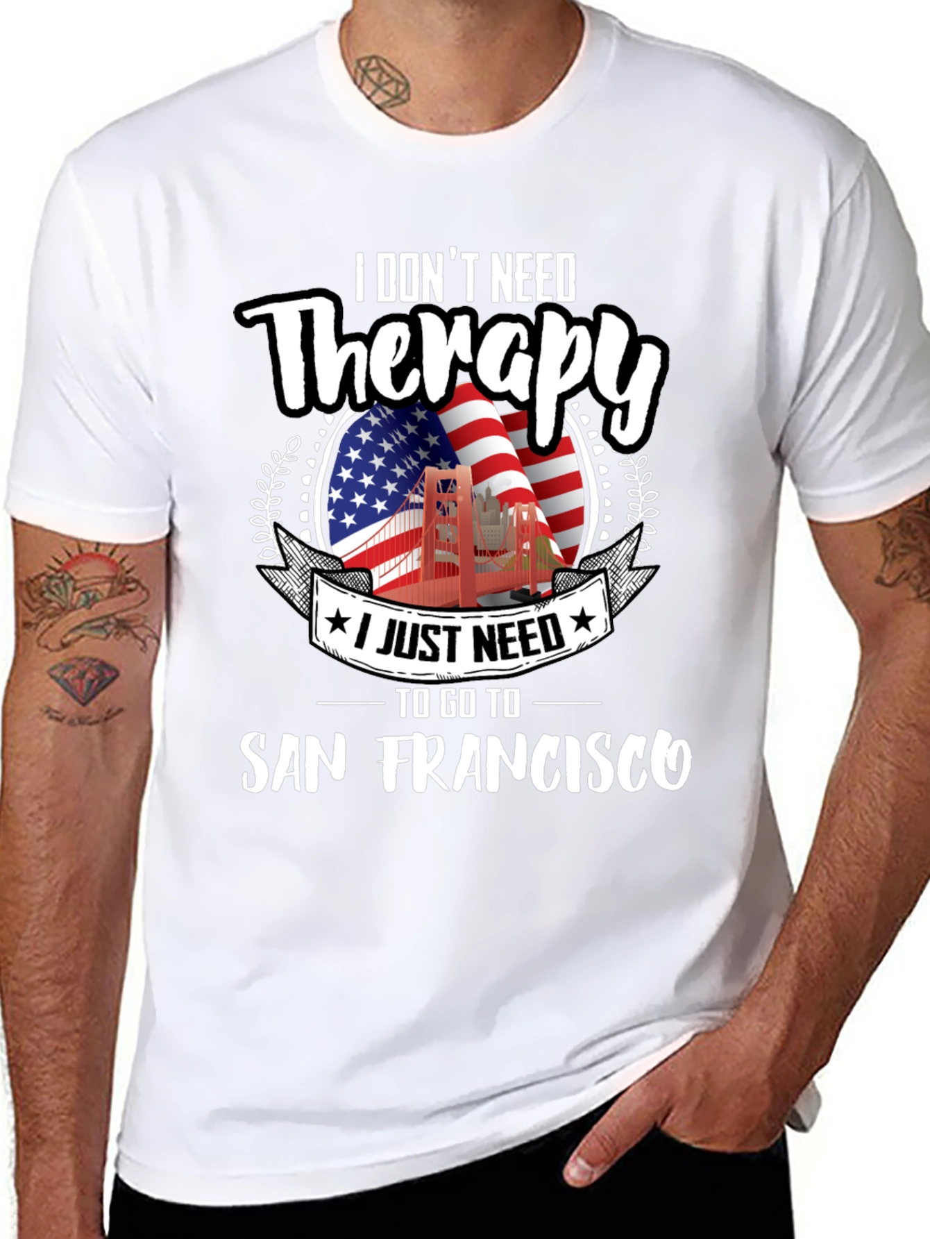 San Francisco Therapy Graphic Tee - Black Cotton T-Shirt