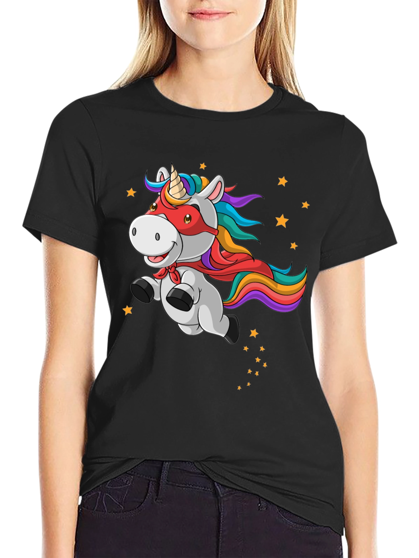 Unicorn Superhero Mens Graphic T-Shirt