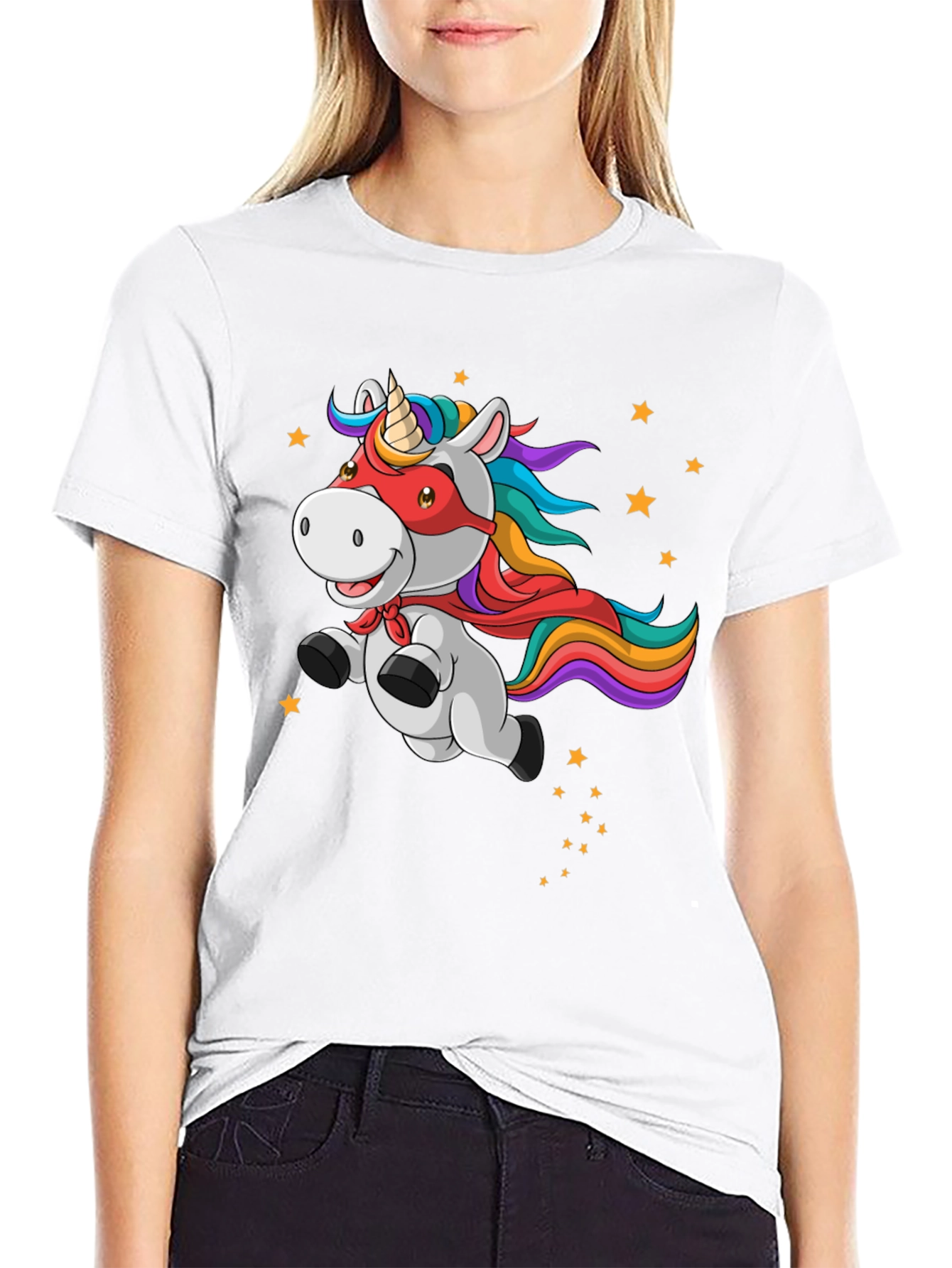 Unicorn Superhero Mens Graphic T-Shirt