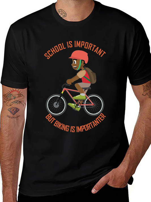 School & Biking T-Shirt - Importance of Both!
