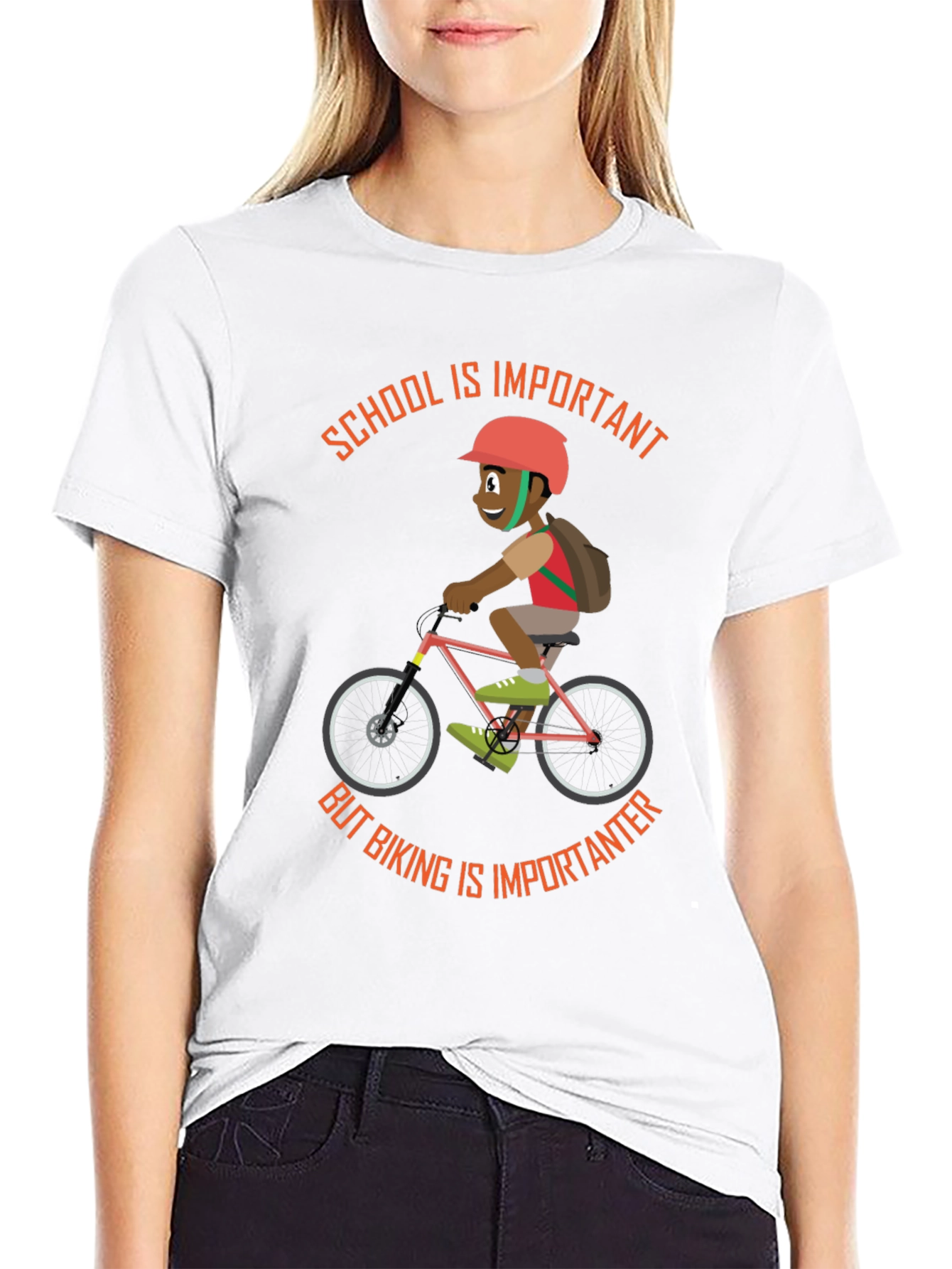 School & Biking T-Shirt - Importance of Both!