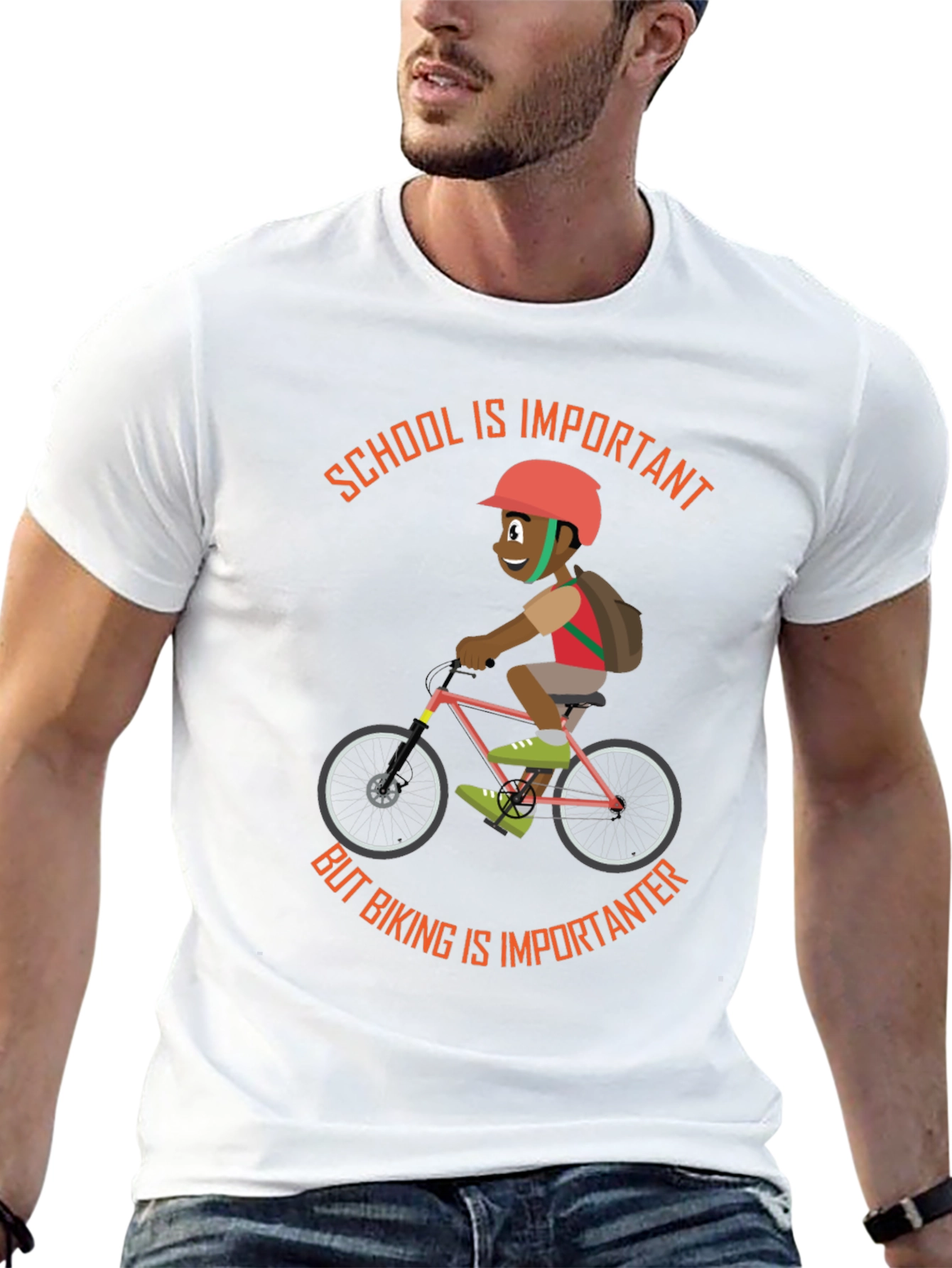 School & Biking T-Shirt - Importance of Both!