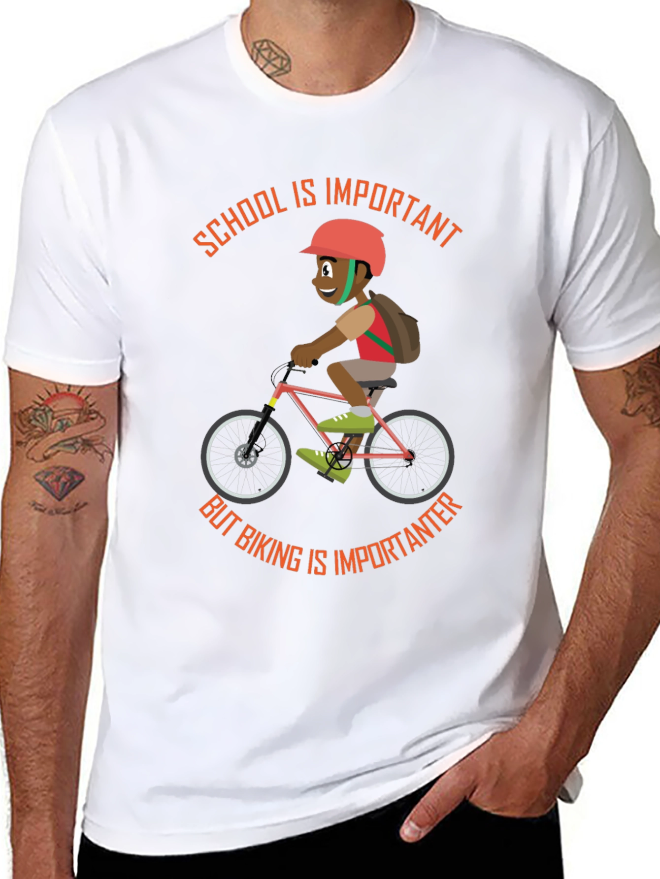 School & Biking T-Shirt - Importance of Both!
