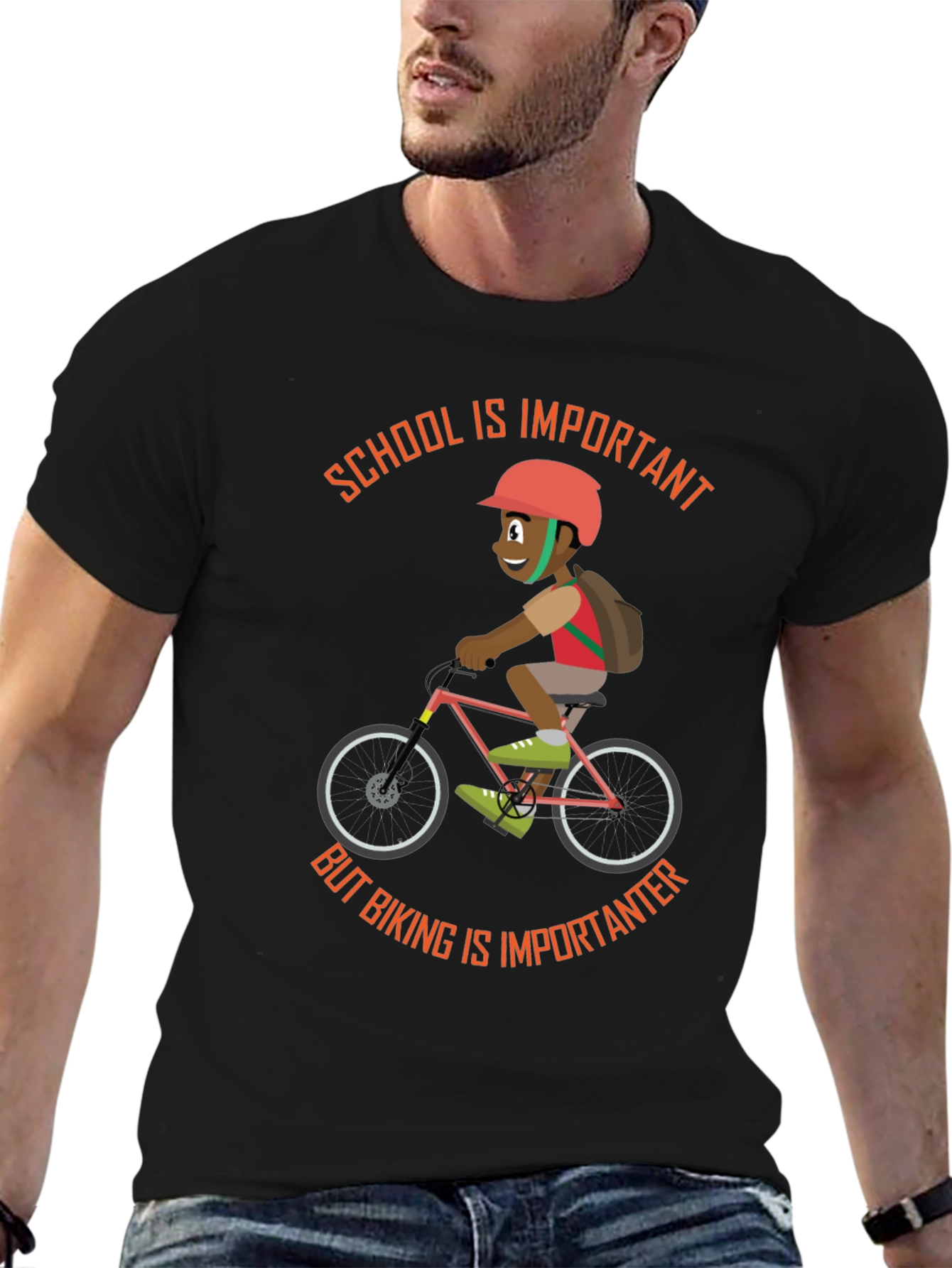 School & Biking T-Shirt - Importance of Both!