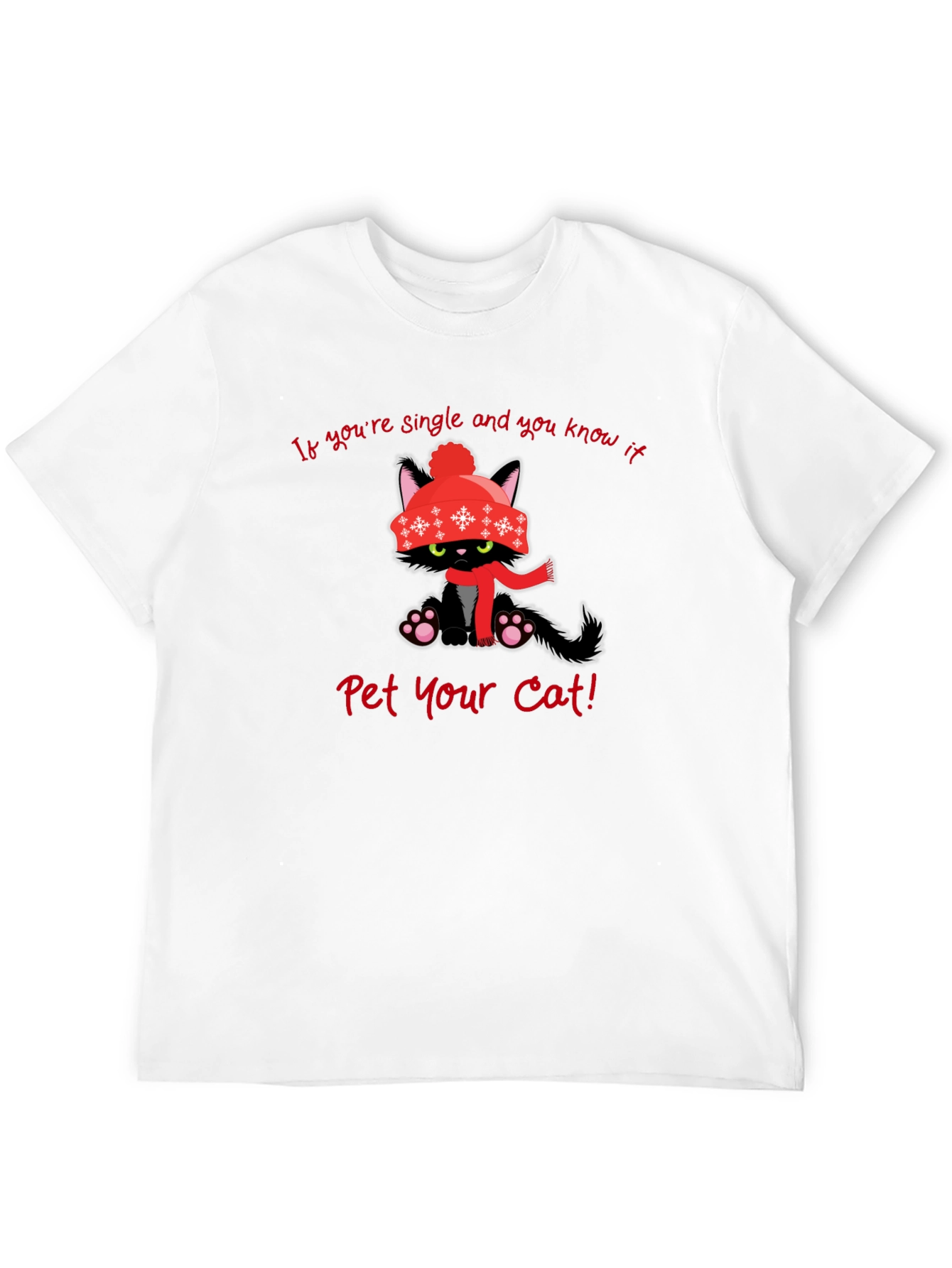 Single Cat Winter T-Shirt